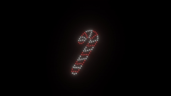 100 Drones for Christmas Light Show - Animated Candy Cane Drone Display for Holiday Decorations & Outdoor Events