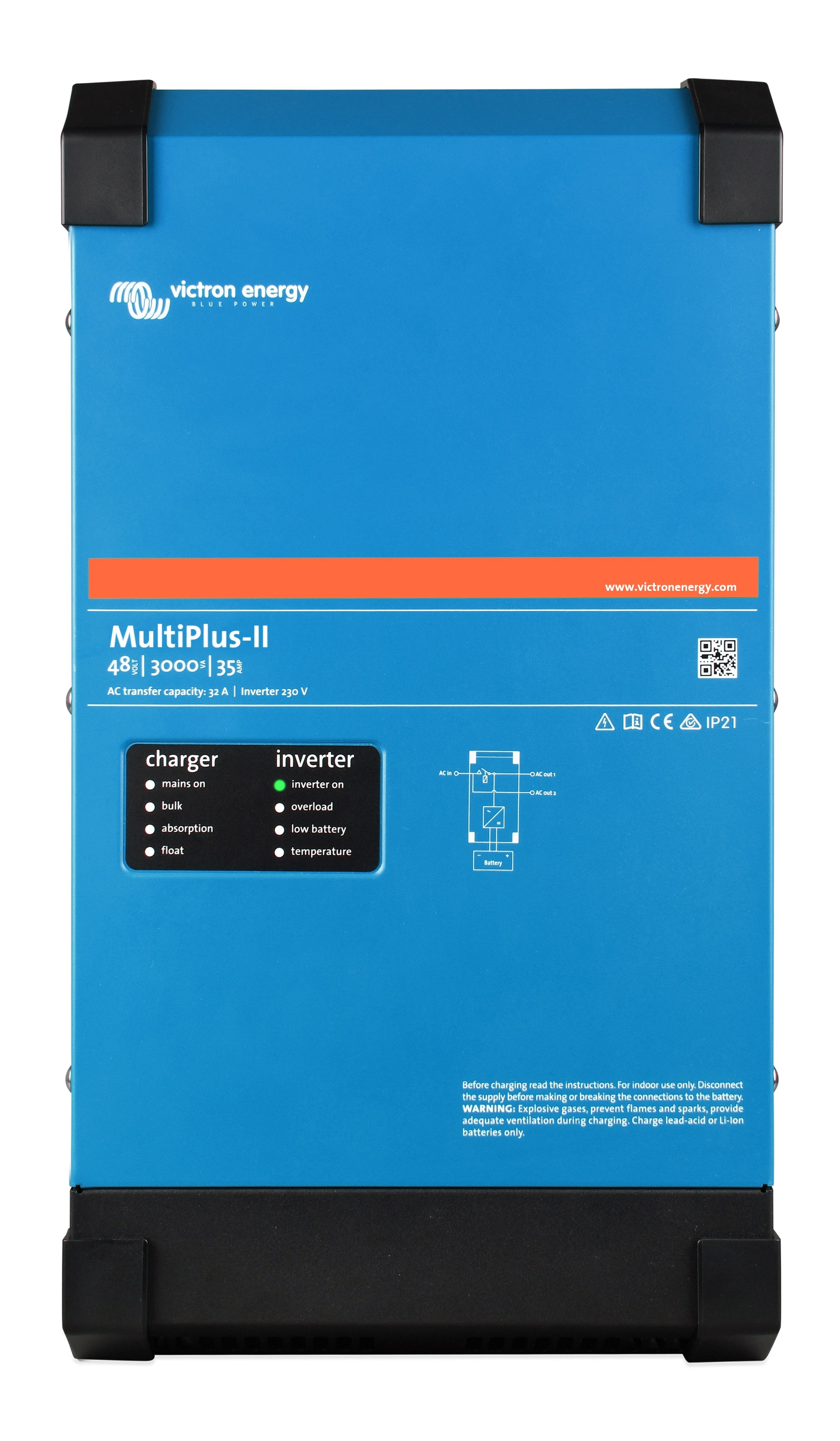 Victron Energy MultiPlus II 48V 3000VA 35A 230V Pure Sine Wave Inverter Charger - Perfect for Off-Grid Solar Systems, RVs, and Marine Applications