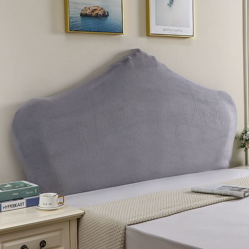 Mid Century Modern Headboard Slipcover - Dustproof Protector for Queen, King, Twin & Full Size Beds - Gray Upholstered Headboard Cover (86.6-94in) for Bedroom Decor & Home Staging