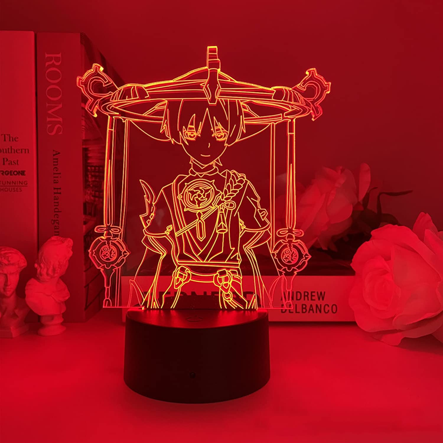 Scaramouche Night Light - Anime Game 3D LED Table Lamp with 16 Color Changing Modes & Remote Control - Perfect for Bedroom Decor, Gaming Room, and Gifts for Anime Fans (Kunikuzushi Figure 6755) - Create a Cozy Ambience for Relaxation, Gaming, and Themed Room Decor