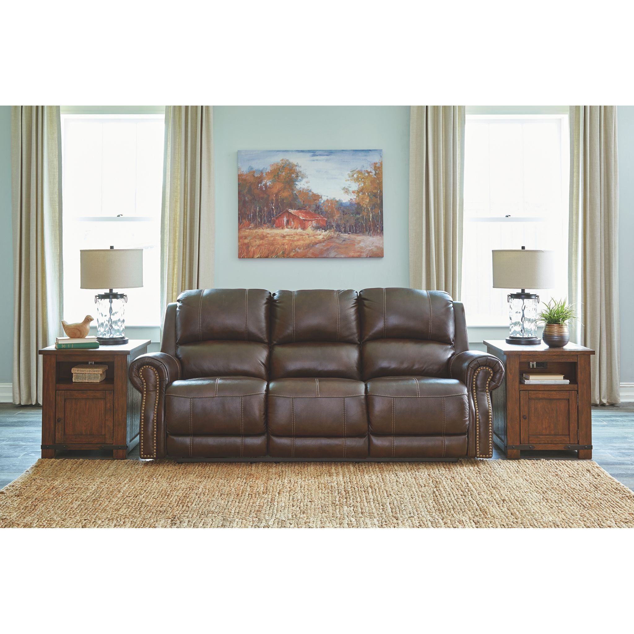 Buncrana Power Reclining Sofa in Chocolate Brown - Modern Comfort for Living Room, Home Theater & Family Gatherings