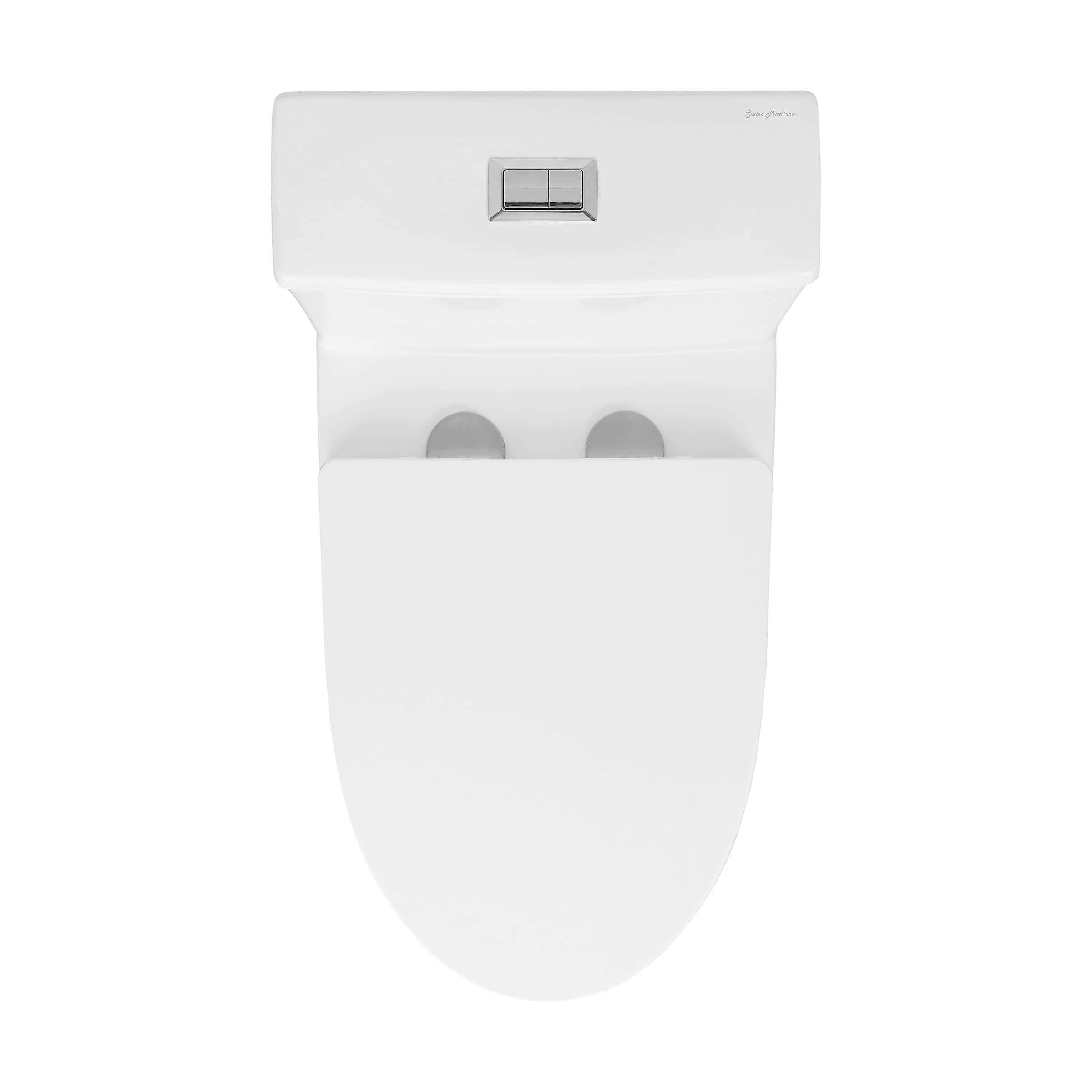 Swiss Madison Dreux One Piece Toilet - Modern ADA Compliant Bathroom Toilet with Elongated Bowl & Dual Flush (0.95/1.26 GPF) in Glossy White - Perfect for Small Bathrooms, Apartments & Modern Home Renovations