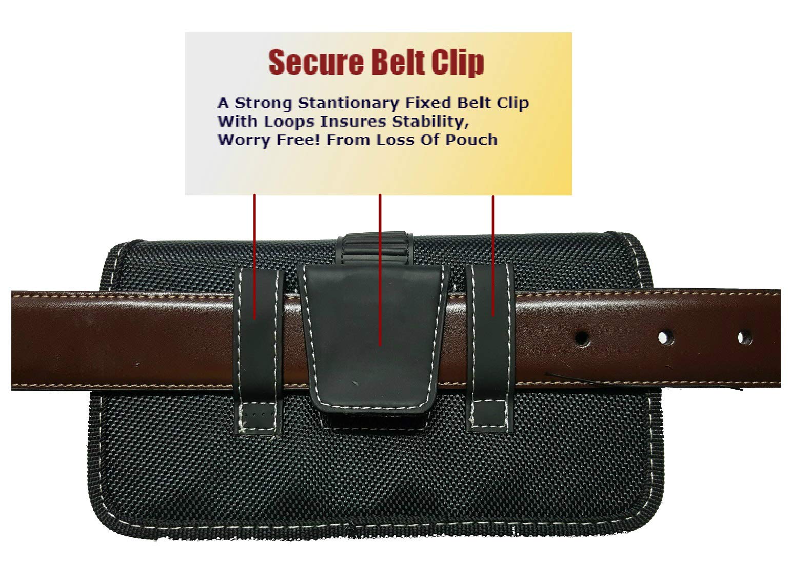 Nylon Cell Phone Holster Pouch for Galaxy S23FE/A25/A23/A14/A13/A20/A50 - Compatible with Otterbox Commuter/Defender Cases - Rugged Belt Loop Clip Holder with Magnetic Closure (Black-Horizontal) - Perfect for Work, Hiking, and Outdoor Activities