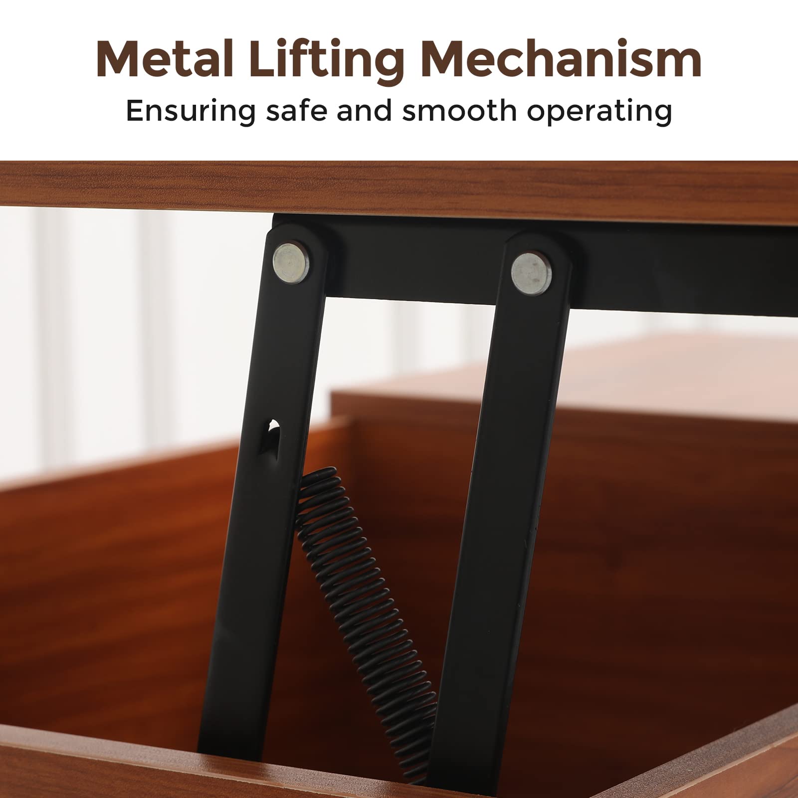 Lift Top Coffee Table with Storage Drawer - Adjustable Wood Coffee Table with Hidden Compartment | Multi-Functional Living Room, Office & Reception Room Furniture for Small Spaces & Modern Homes