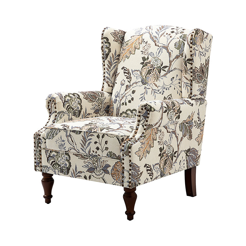 Felix Upholstered Wingback Armchair with Spindle Legs - Comfortable Living Room Chair for Reading & Relaxing - Perfect for Home Office, Bedroom or Lounge Area