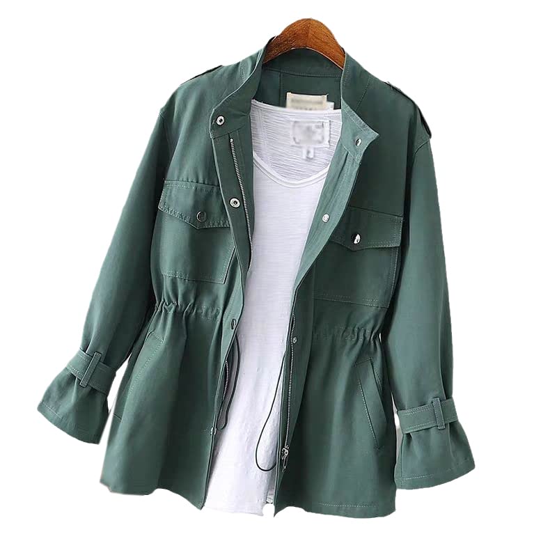Women's Pink Stand Collar Windbreaker Jacket - Korean Style Loose Fit Autumn Coat for Female Students | Perfect for Outdoor Activities, School, and Casual Wear