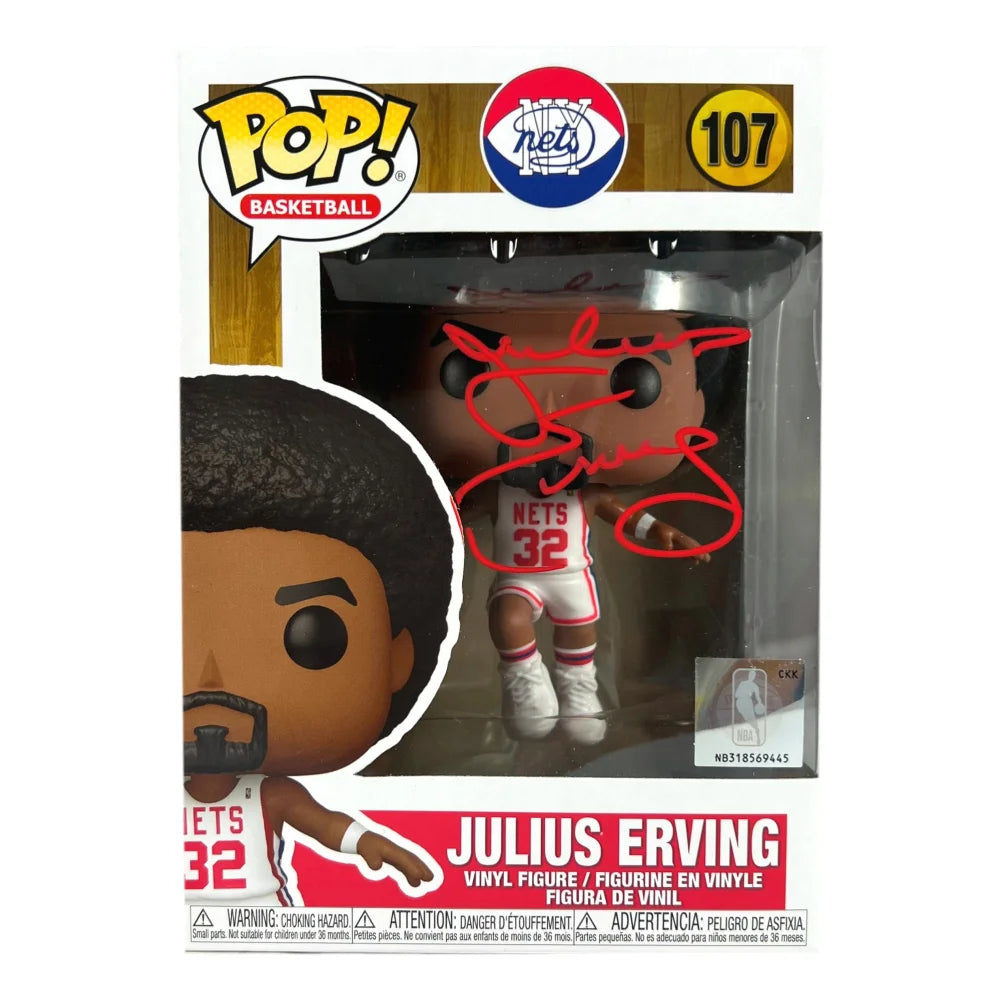 Julius Erving Signed Funko Pop #107 with JSA COA - Dr.J Autographed Philadelphia 76ers NBA Collectible - Perfect for Sports Memorabilia Display & Fan Collections