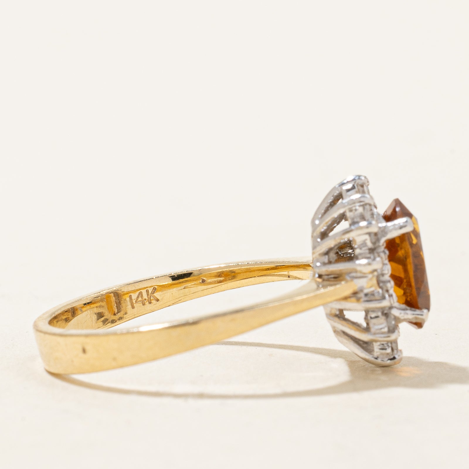 Exquisite Mandarin Citrine & Diamond Ring - 1.14ct Citrine with 0.21ctw Diamonds - Size 5.75 - Elegant Birthstone Jewelry for Women - Perfect for Anniversary, Birthday & Special Occasion Gifts