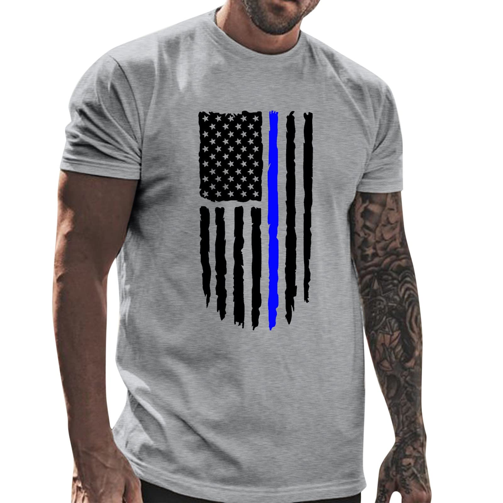 Men's 4th of July Polo Shirts - USA Flag Patriotic Shirts 2022 | Distressed American Pride Fitted Tops for Independence Day Celebrations & Summer BBQs