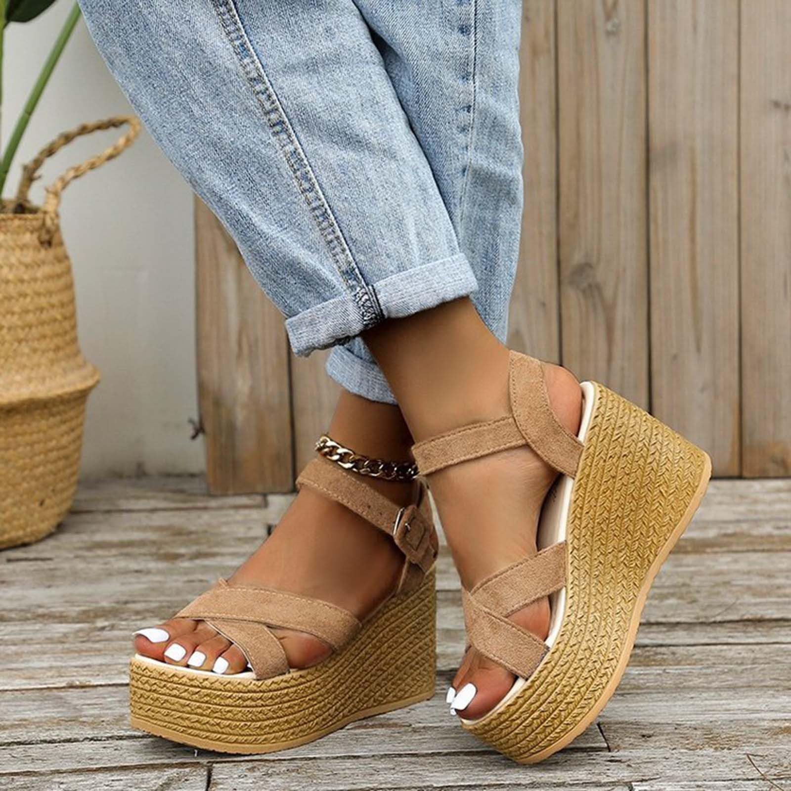 Oelaio Big Spring Deals - Adjustable Buckle Pillow Sandals for Women & Men with Thick Sole | Comfortable Slides for Beach, Pool, and Home Use