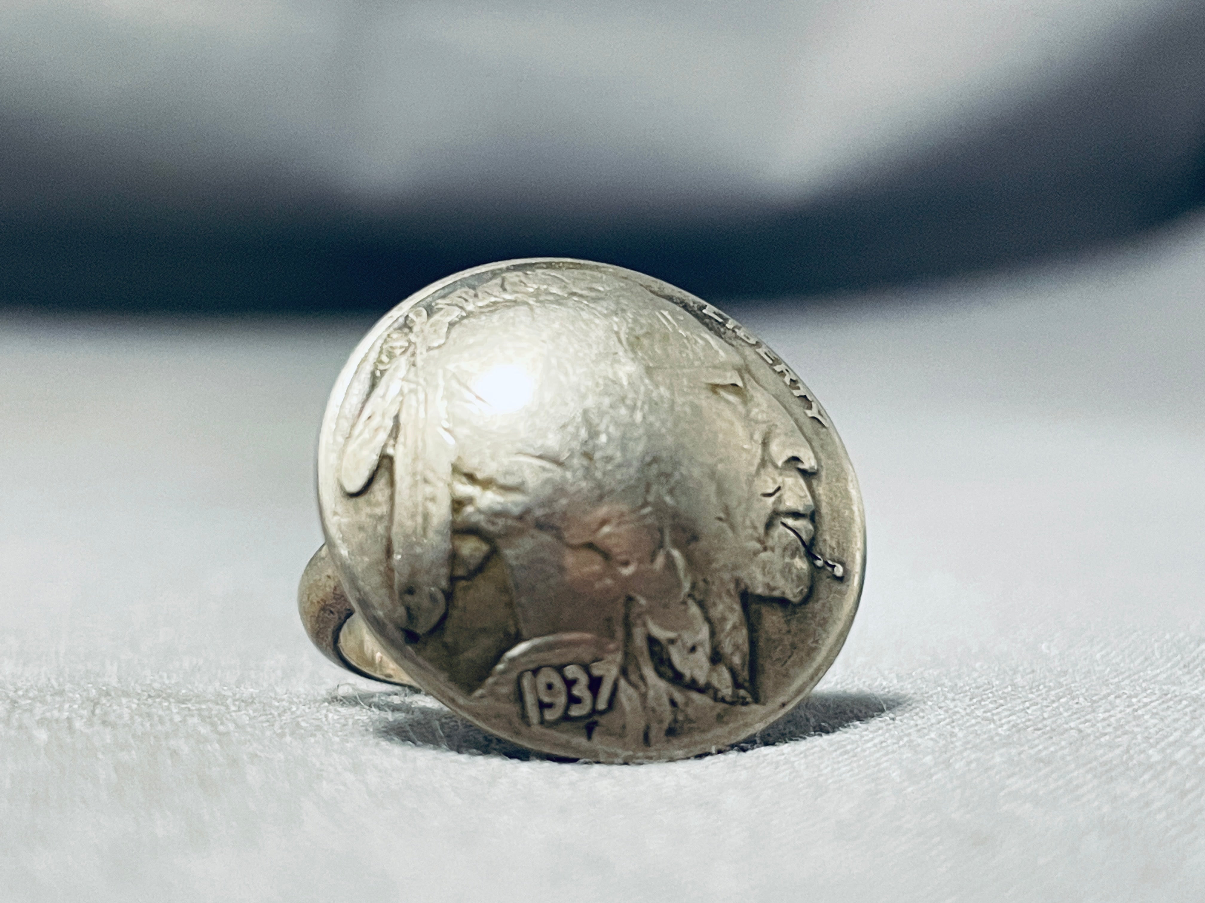 Vintage 1937 Native American Navajo Sterling Silver Coin Ring - Authentic Old West Jewelry for Men & Women, Perfect for Western Fashion, Boho Style & Gift Giving