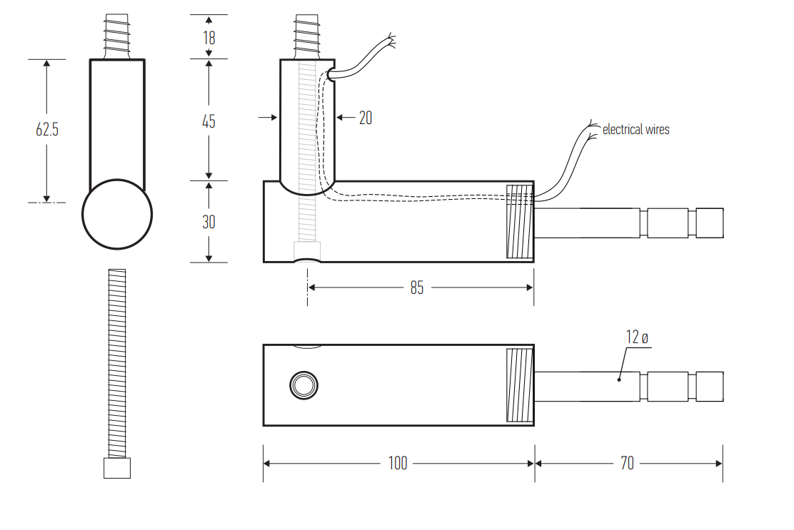 HB 525 Round Hand Rail Bracket with Wiring Capability - Heavy Duty Stainless Steel Stair Railing Support for Indoor/Outdoor Safety - Perfect for Staircases, Decks, Balconies and Commercial Buildings