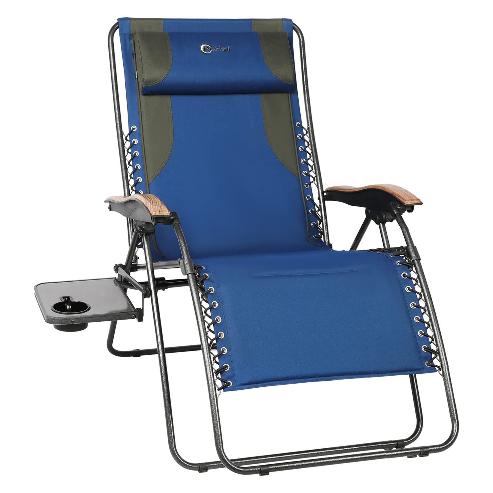 **XL Oversized Mesh Back Zero Gravity Reclining Patio Chair - Heavy Duty 350lbs Capacity, Padded Seat with Adjustable Pillows & Cup Holder - Foldable Lounge Chair for Poolside, Backyard, Lawn, and Outdoor Relaxation**