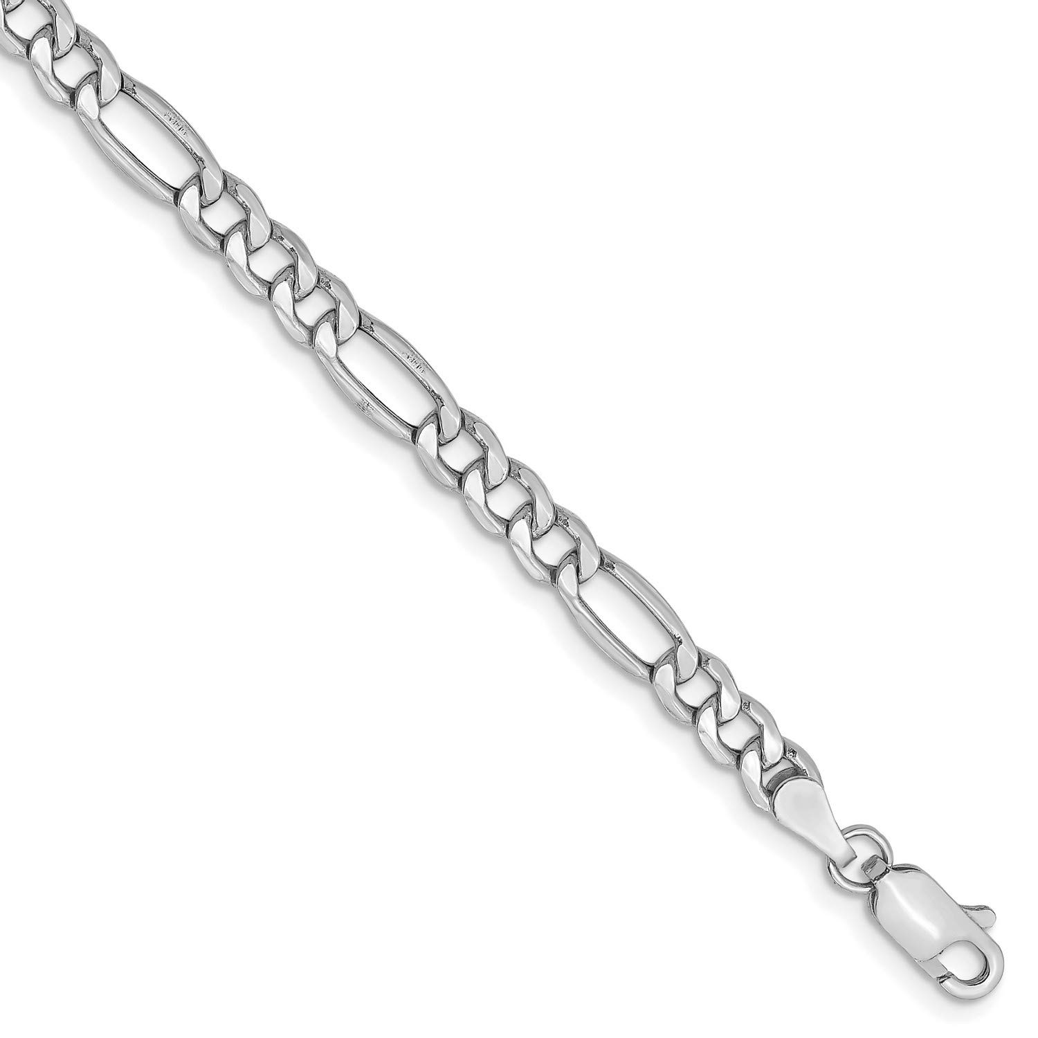 14K White Gold Lightweight Figaro Chain Necklace, Bracelet or Anklet - Elegant Jewelry for Women, Men, Gift for Her, Wedding, Anniversary, Party & Everyday Wear
