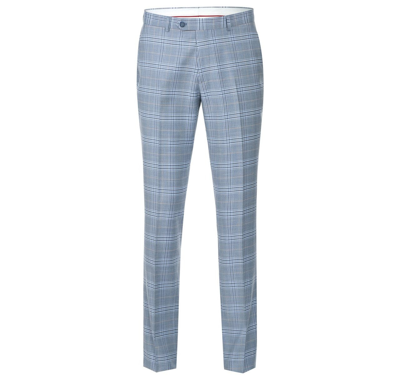 Alessandro Vitello by Renoir Light Blue 2-Piece Slim Fit Notch Lapel Stretch Windowpane Suit | Premium Men's Formal Wear for Weddings, Business Meetings & Special Occasions
