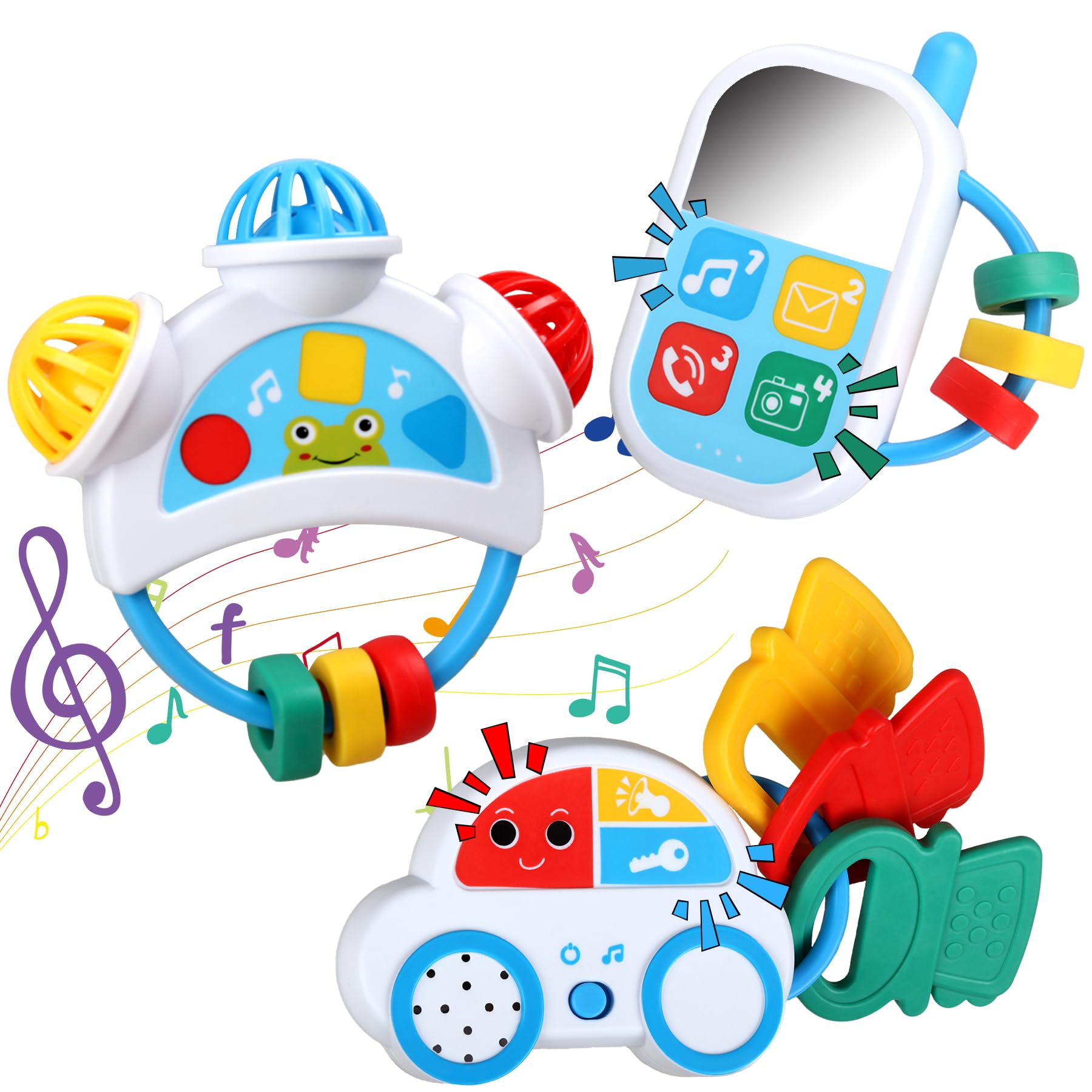 Montessori Baby Teething Toys for 0-18 Months - Sensory Learning Toys for Boys & Girls | Infant Travel Toys, Educational Gifts for 1 Year Old (Perfect for Home Play, Car Rides & Early Childhood Development)