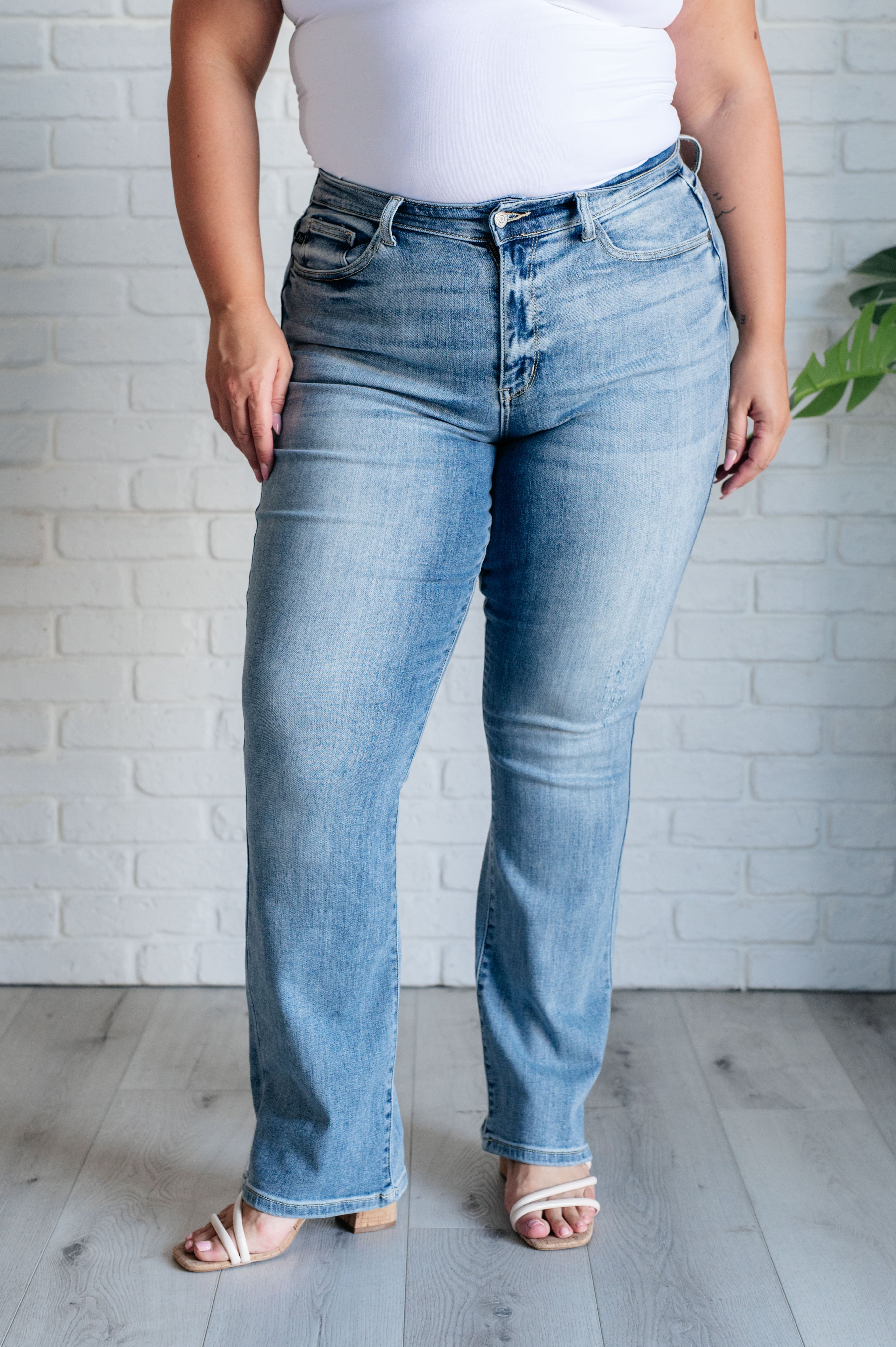 Alana Mid Rise Bootcut Jeans for Women - Classic Clean Denim Pants for Casual & Office Wear | Comfortable Stretch Fit for Everyday Style