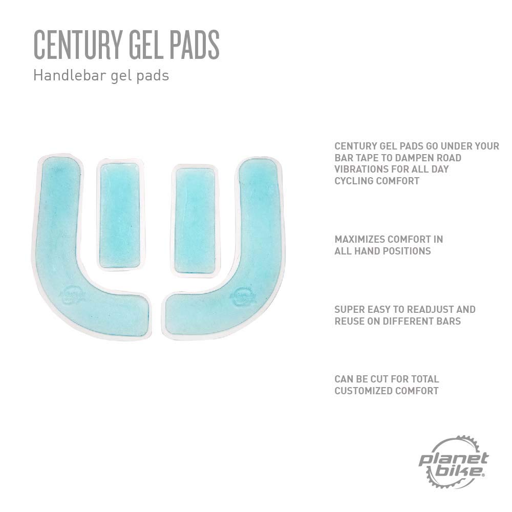 Planet Bike Century Gel Handlebar Pads - Comfortable Cycling Grip Cushion for Road & Mountain Bikes - Reduce Hand Fatigue on Long Rides