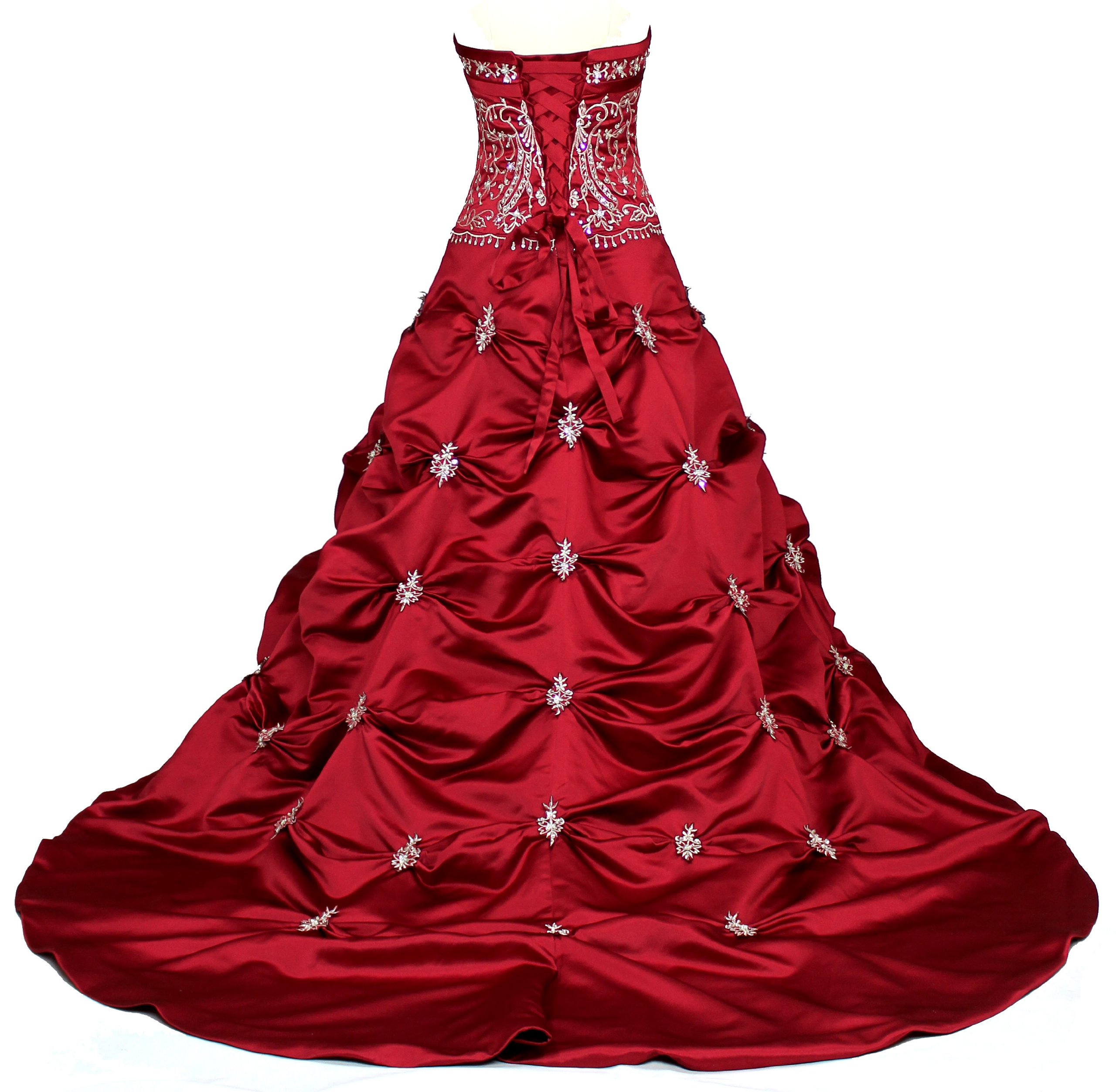 FairOnly Red Strapless Bridal Wedding Dress Plus Size XXL - Elegant A-Line Gown for Bridal Shower, Beach Wedding & Formal Occasions