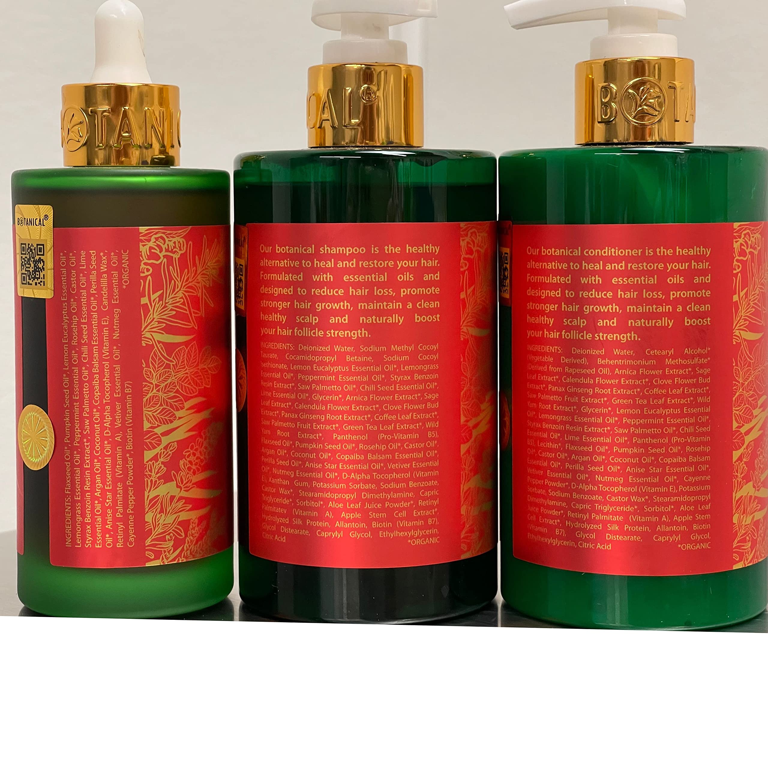 Botanical Hair Growth Treatment & Scalp Detox Shampoo with Cayenne & Saw Palmetto - Thickening Shampoo and Anti-Thinning Conditioner for Hair Loss in Women & Men | Promotes Healthy Hair Growth for Daily Use & Styling