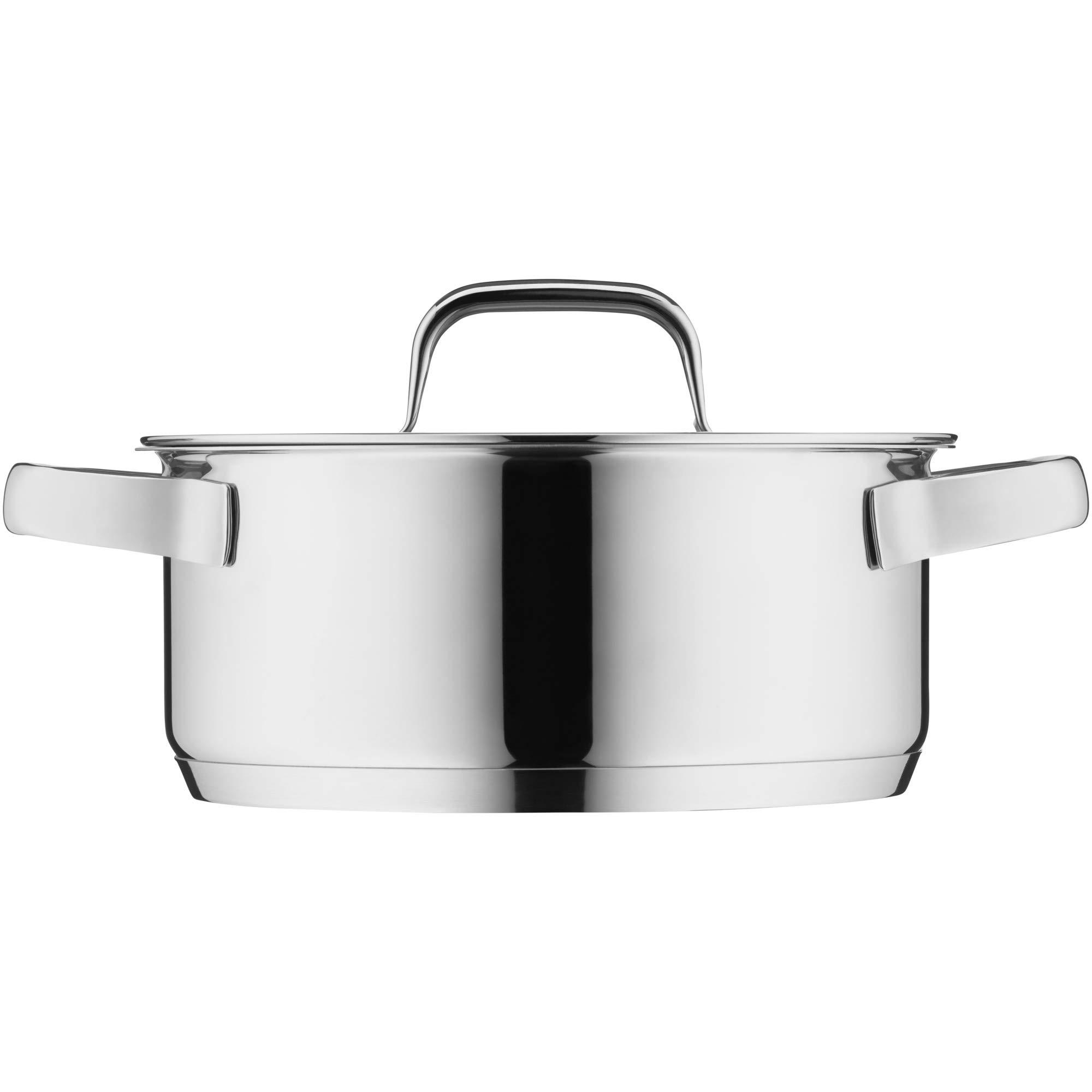 WMF Compact Cuisine 2.5L Stainless Steel Cooking Pot with Glass Lid - 20cm Induction Compatible Stew Pot for Soups, Pasta & Slow Cooking | Stackable & Uncoated Cromargan Design for Modern Kitchens