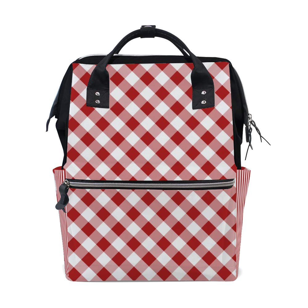 Stylish Gingham Print Backpack for School, College & Travel - Durable Unisex Shoulder Bag with Seamless Design - Perfect for Students, Commuters & Outdoor Adventures