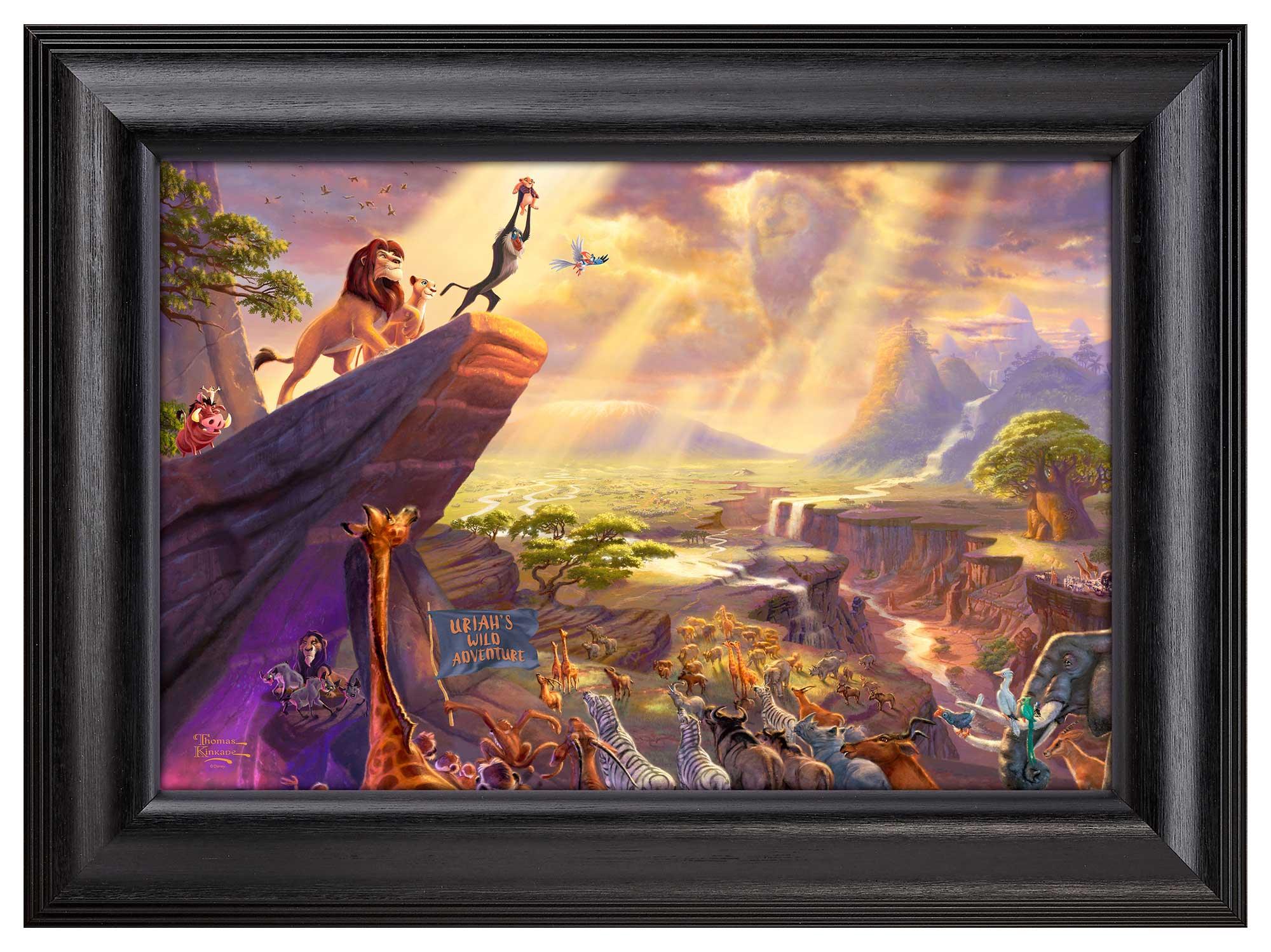 Personalized Disney The Lion King Framed Canvas Wall Art - Custom Name & Date - Perfect for Kids Room Decor, Nursery, Birthday Gifts & Disney Themed Home Decor