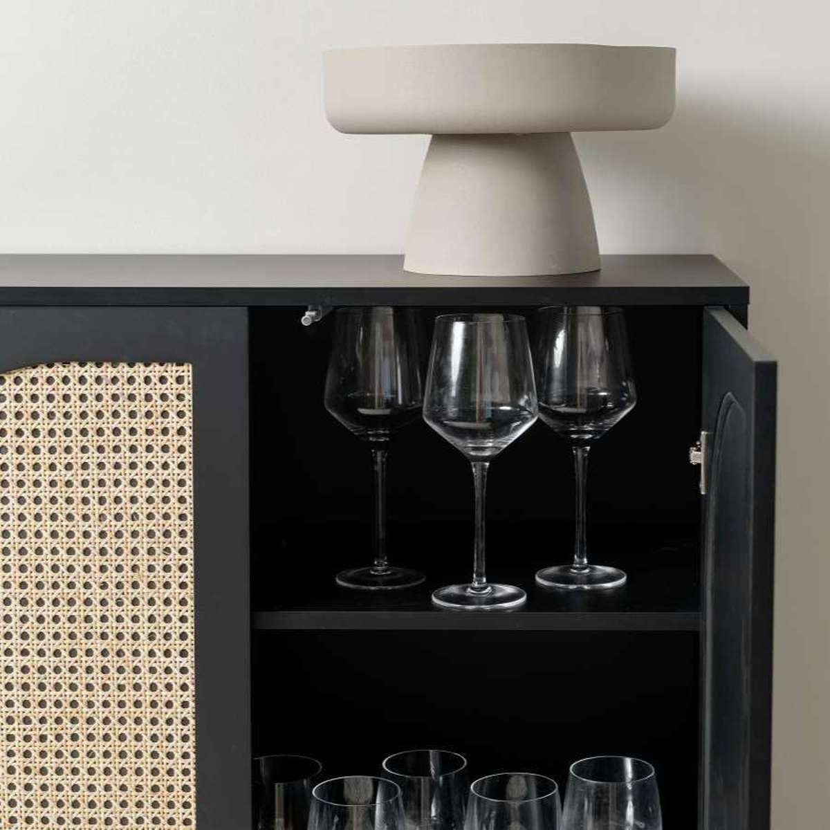 Claremont 2-Door Storage Cabinet in Black - Perfect for Living Room, Bedroom & Office Organization