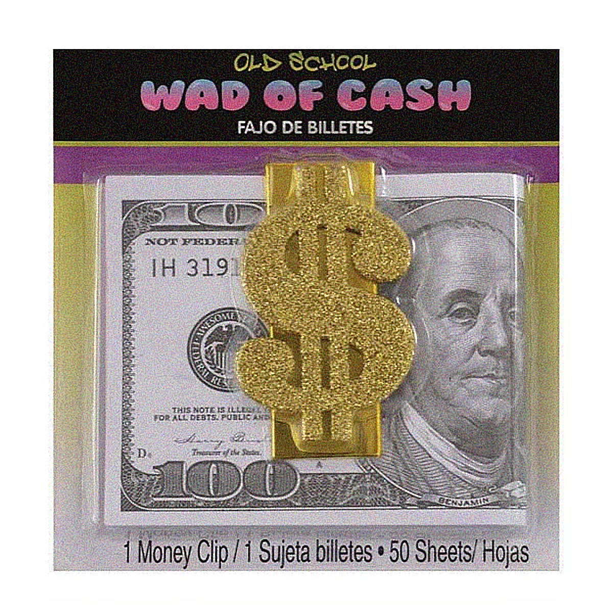 50 Pcs Fake Money Bundle with Money Clip - Realistic Prop Cash for Movies, Parties & Magic Tricks | Perfect for Film Props, Prank Gags & Themed Events