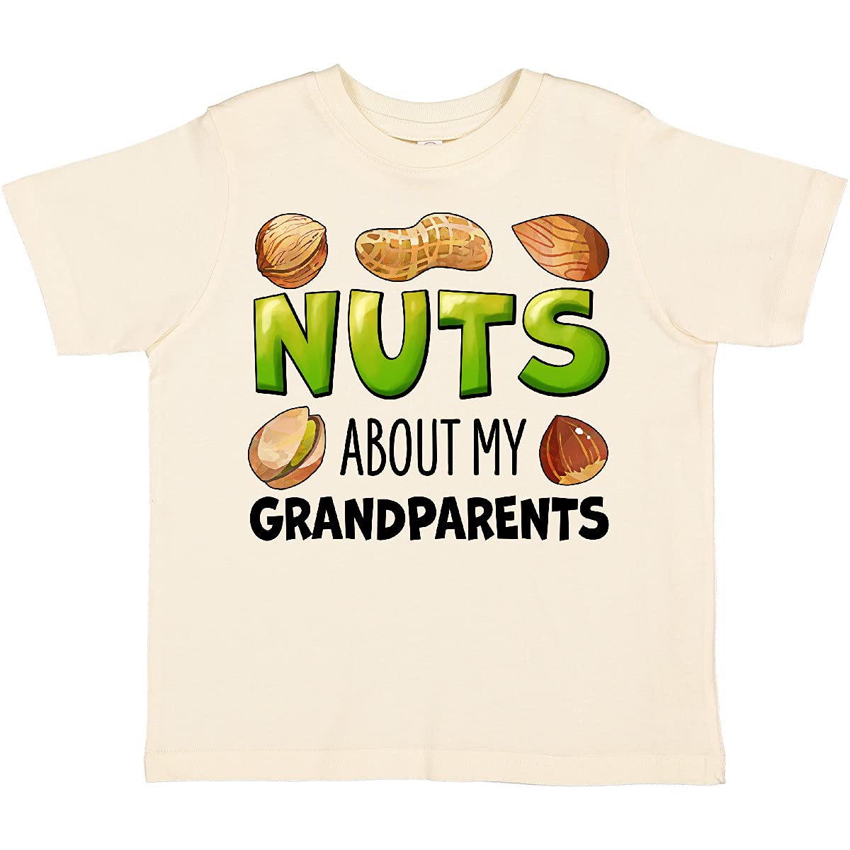 Buy Inktastic 'Nuts About My Grandparents' Peanut Almond Pistachio Toddler T-Shirt - Cute Grandparent Gift for Toddlers & Kids - Perfect for Family Reunions, Holidays & Special Occasions