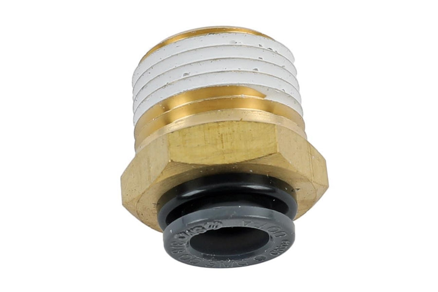 AccuAir 3/8in DOT/PTC to 1/2in NPT Straight Air Suspension Fitting - Perfect for Custom Car, Truck & SUV Air Ride Systems