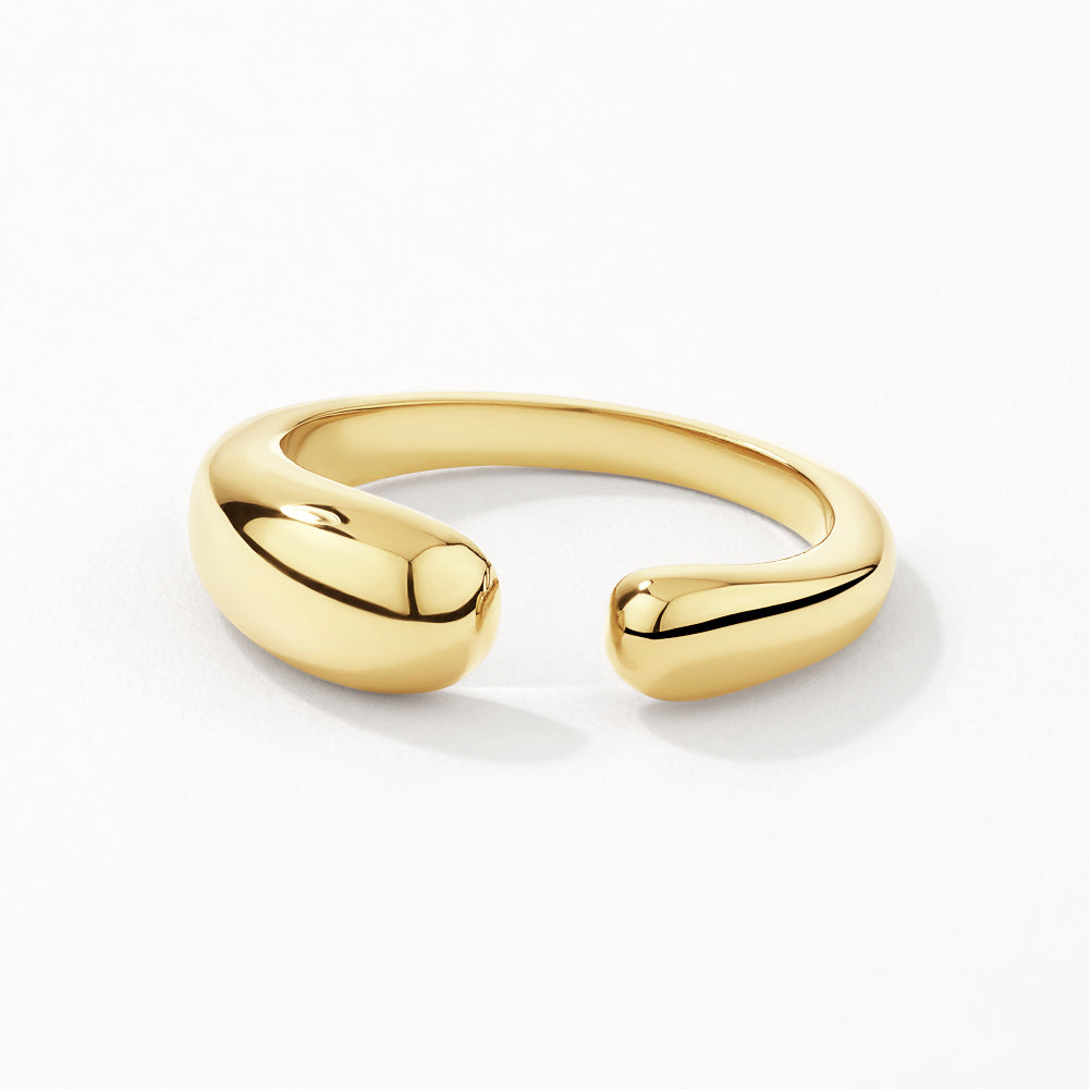Gold Open Puff Dome Ring - Elegant Statement Jewelry for Women | Perfect for Parties, Weddings & Everyday Wear