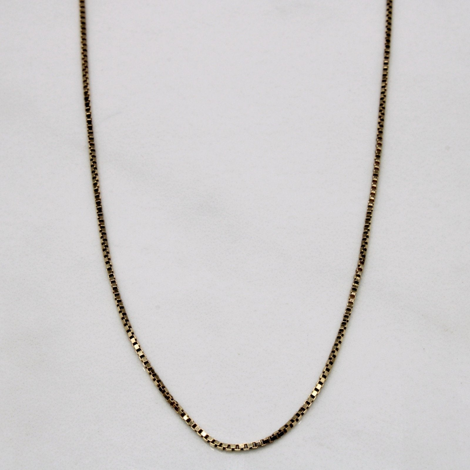 10K Yellow Gold Box Link Chain Necklace - 17 Inch Classic Dainty Jewelry for Women - Perfect for Everyday Wear, Layering & Special Occasions