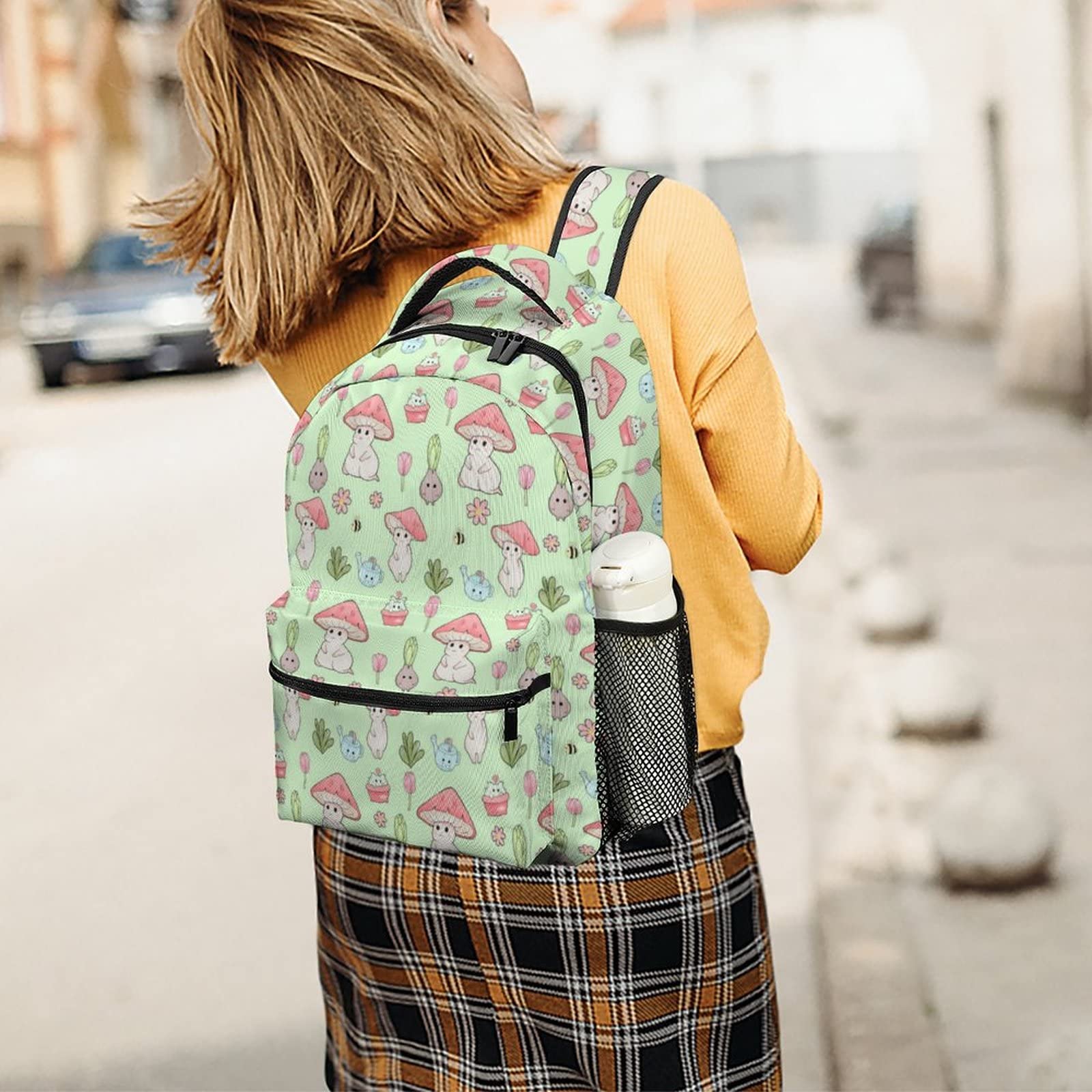 Cartoon Mushroom Backpack for School, Travel & Laptop - Men, Women & Teens