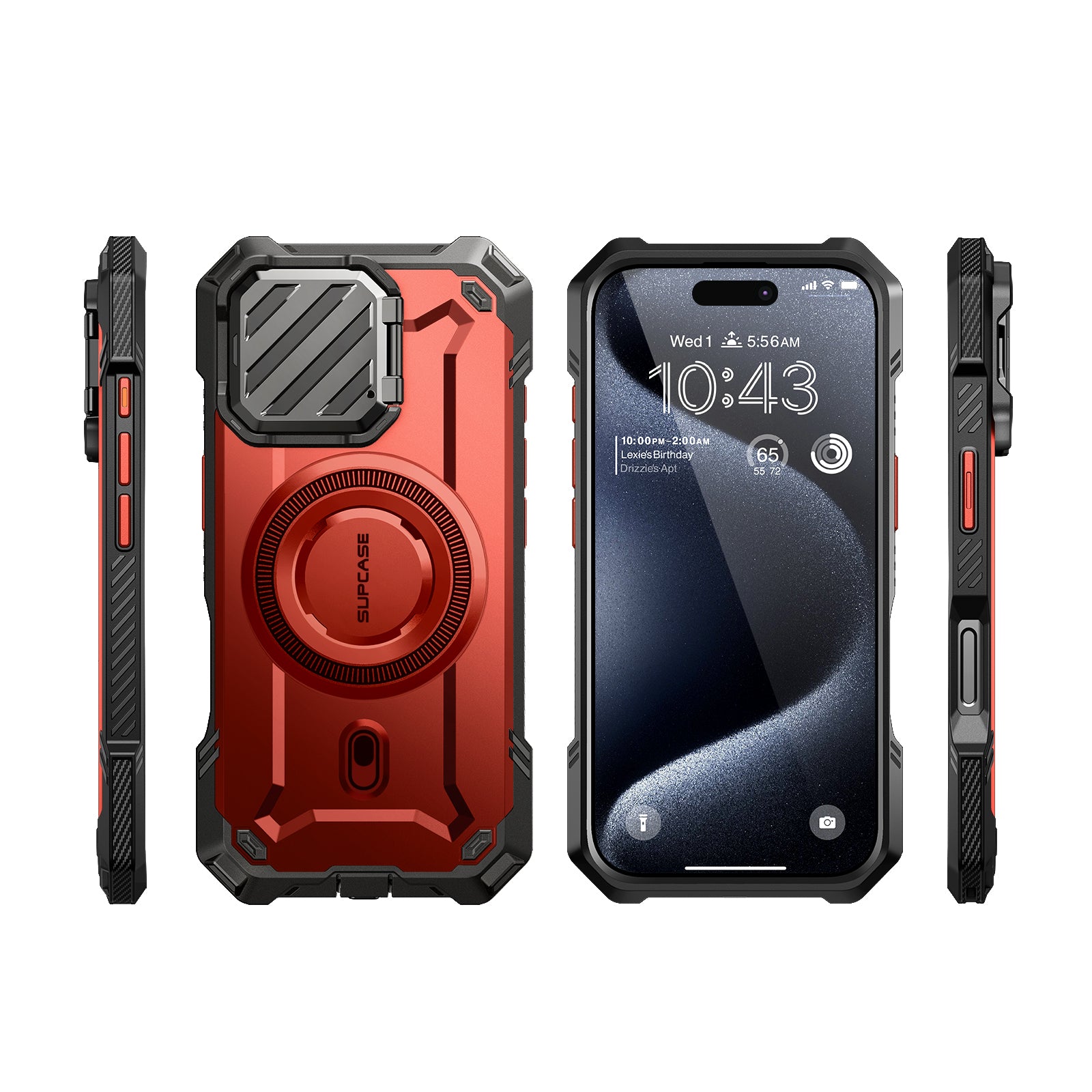 iPhone 16 Pro Case 6.3 Inch - Unicorn Beetle MAG XT MagSafe Compatible Protective Cover with Military-Grade Drop Protection, Metallic Red - Perfect for Daily Use, Travel & Outdoor Activities