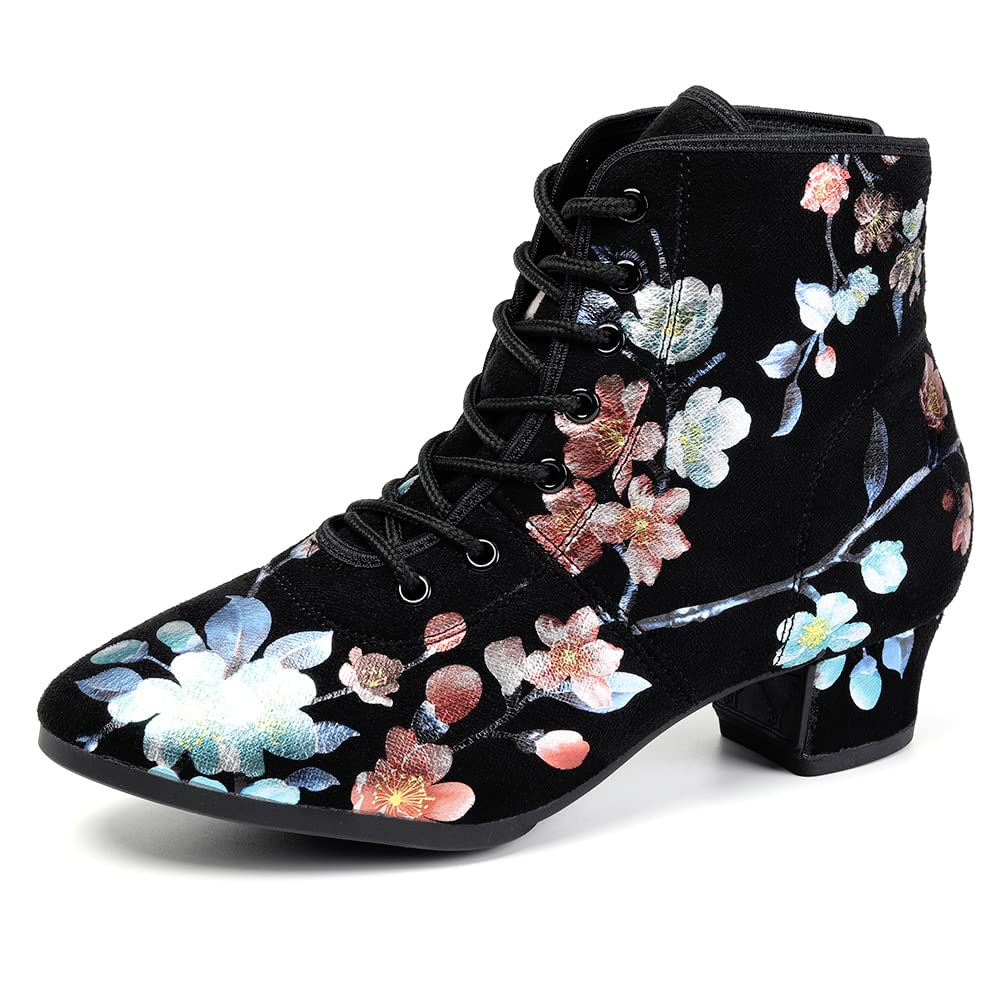 AOQUNFS Women's Latin Dance Shoes - Professional Ballroom Salsa Shoes with Lace-up Design (Model GB-YH) - Perfect for Dance Practice, Performances & Social Dancing