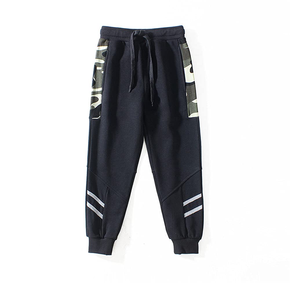 Boys' Active 2-Pack Elastic Waist Cotton Jogger Pants with Pockets - Comfortable Athletic Workout Sweatpants for Running, Gym, and Casual Wear