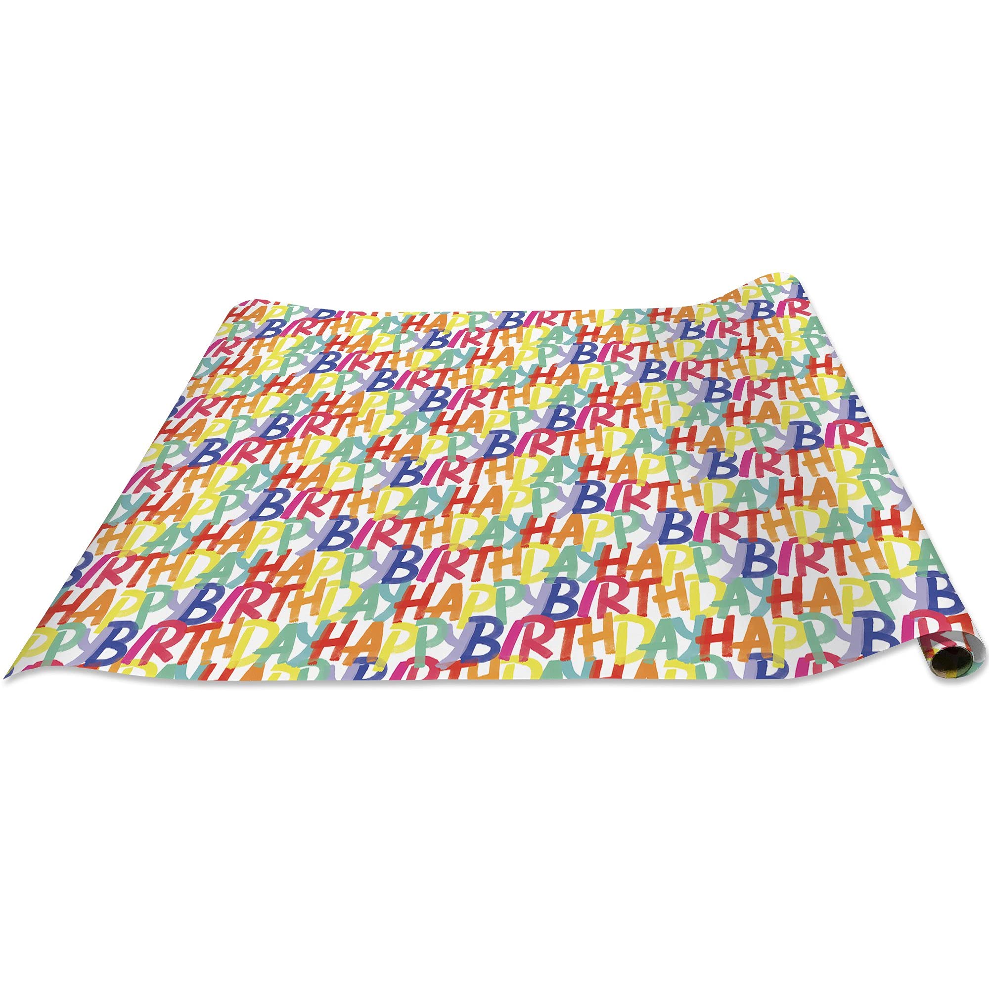 Jillson Roberts Rainbow Birthday Gift Wrapping Paper - 8 Rolls (5ft x 30in) for Party Decorations, Present Wrapping & Holiday Crafts