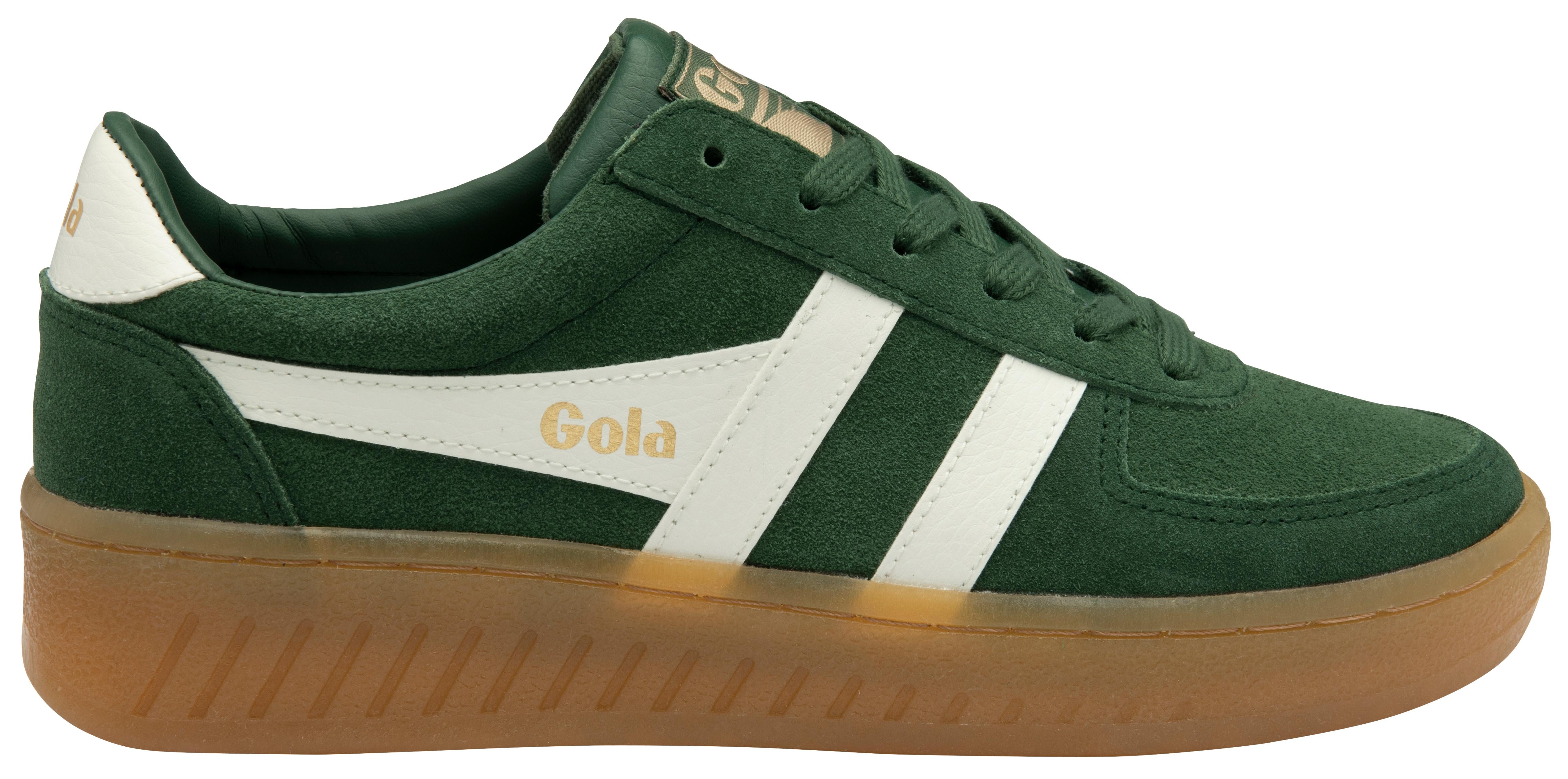 Gola Women's Grandslam Suede Sneakers in Green - Classic Retro Running Shoes for Casual Wear, Gym & Street Style Fashion