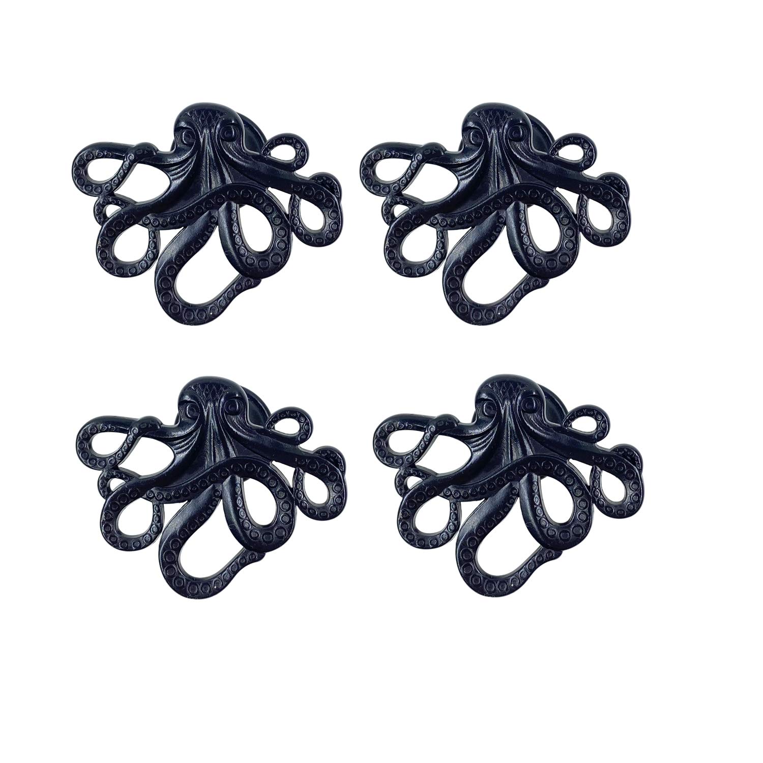 Octopus Drawer Knobs Set of 4 - Nautical Beach Decor for Coastal Homes