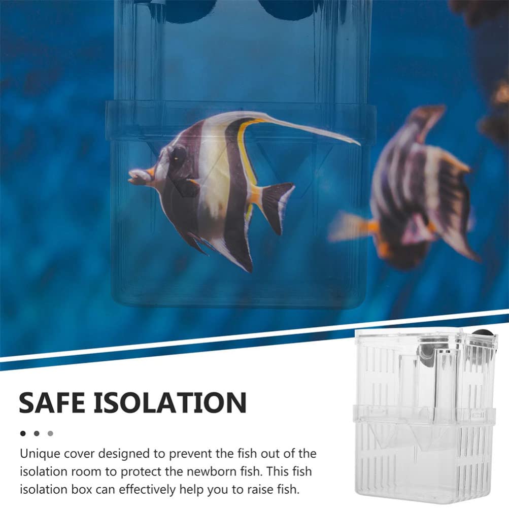 4Pcs Acrylic Aquarium Fish Breeding Box - Transparent Fish Incubator for Livebearers & Egg Layers, Perfect for Guppy, Betta, Shrimp Tank Isolation and Fry Protection (Aquarium Supplies) - Ideal for Breeding, Quarantine, and Hospital Tanks
