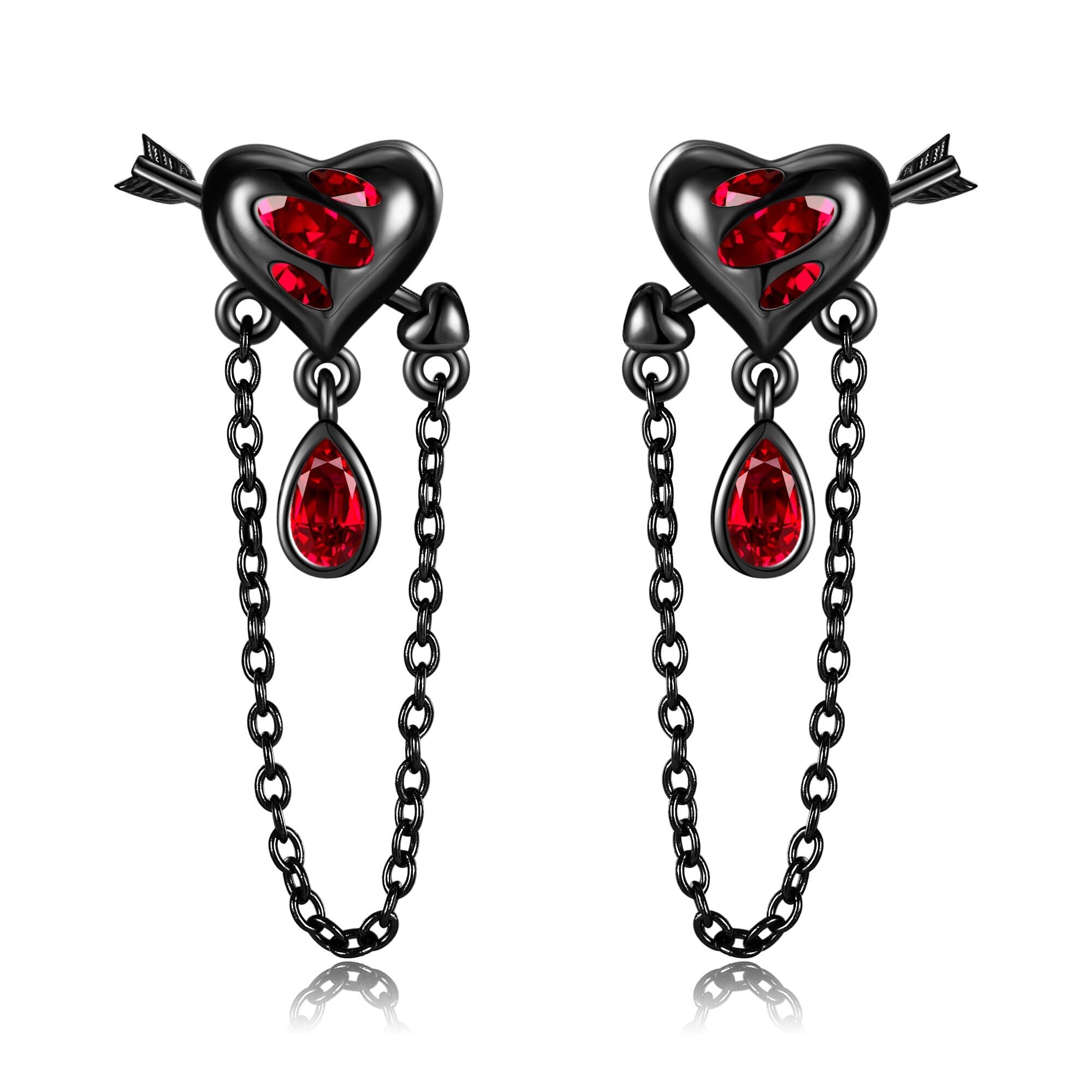 Black Rose Earrings Sterling Silver - Infinity Dangle Earrings for Women | Rose Jewelry Gift | Perfect for Valentine's Day, Anniversary & Special Occasions