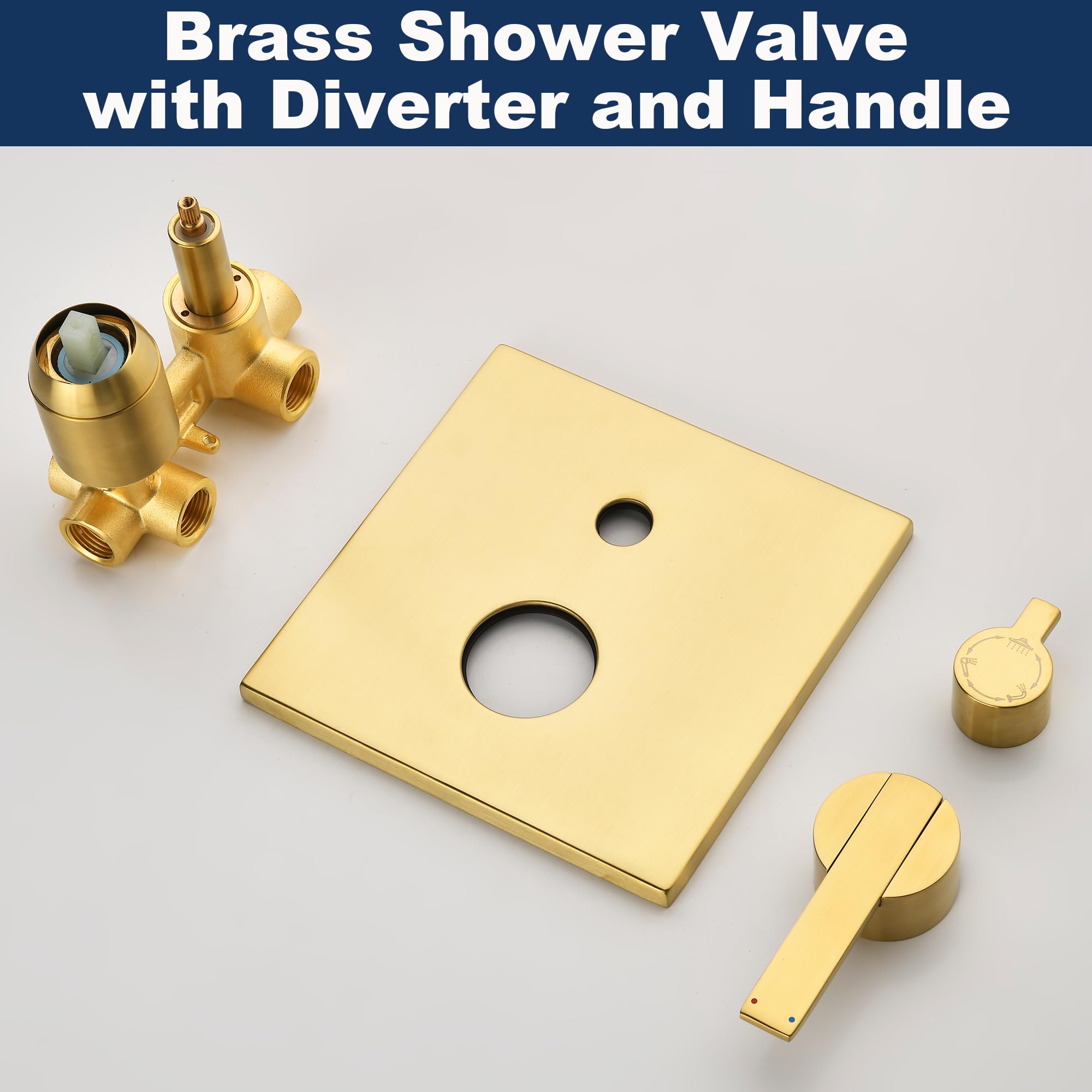 Premium Brushed Gold Shower System - 10 Inch Rain Shower Head & Handheld Shower Set with Tub Spout - All Metal High Pressure Bathtub Faucet (Valve Included) - Perfect for Luxury Bathroom Renovation & Spa-Like Shower Experience