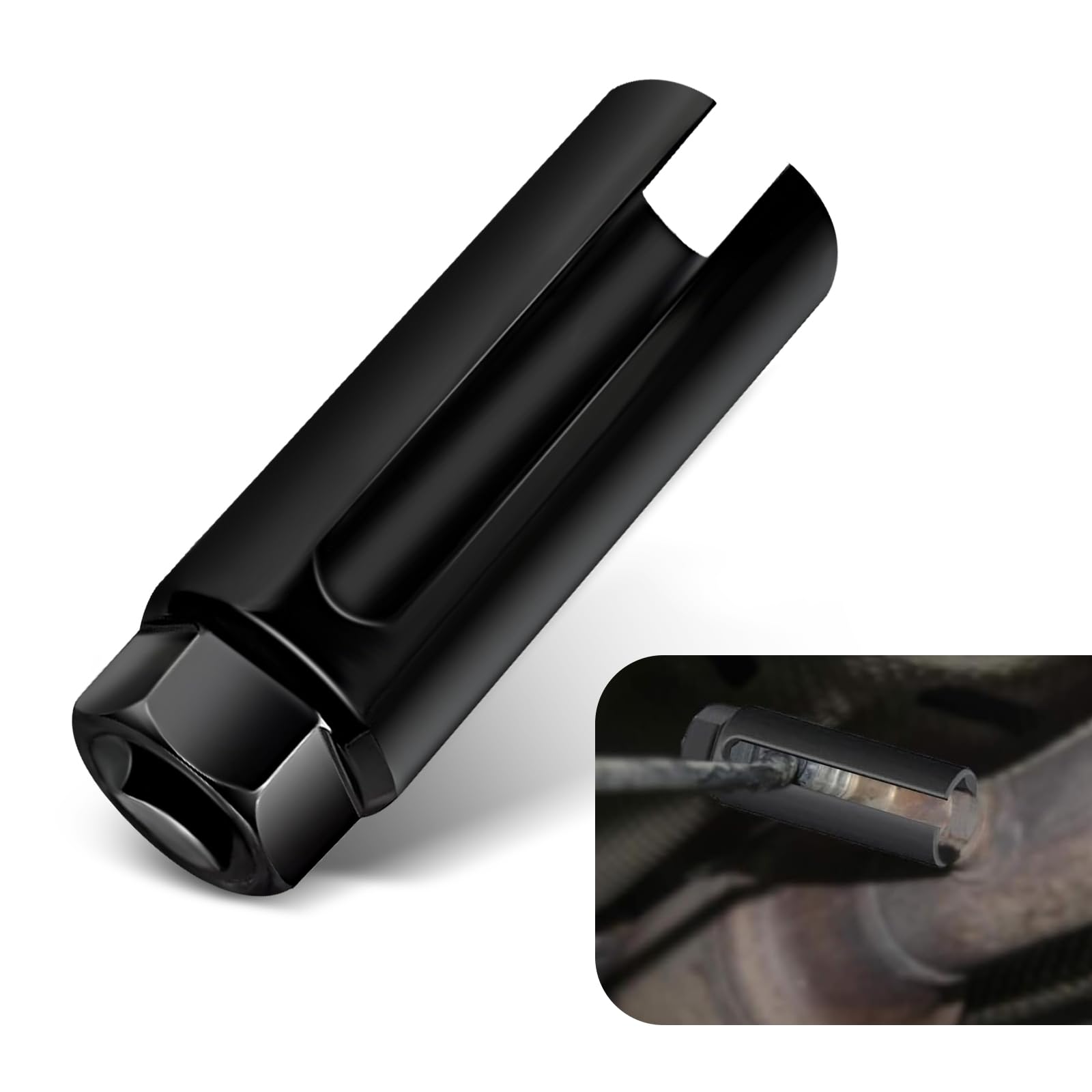 Automotive Oil Pressure Sensor Socket Wrench - Hex Nut Slotted Design Sensor Removal Tool - Universal Car Sensor Replacement Accessory Kit (Black) - Perfect for DIY Car Repairs & Mechanic Workshops
