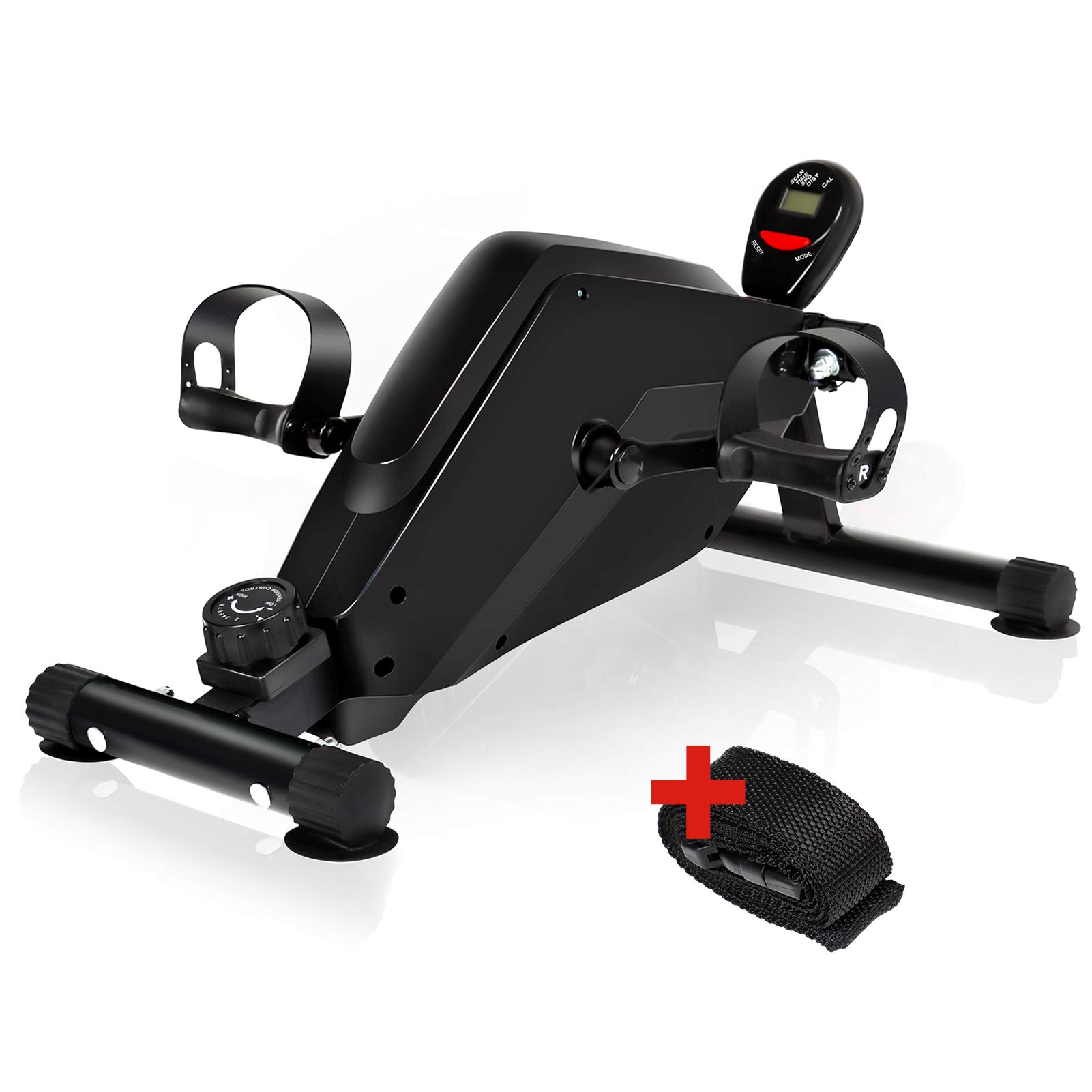 Under Desk Bike - Magnetic Pedal Exerciser with LCD Monitor | Portable Mini Exercise Bike for Leg & Arm Workouts | Perfect for Office, Home & Rehab Use