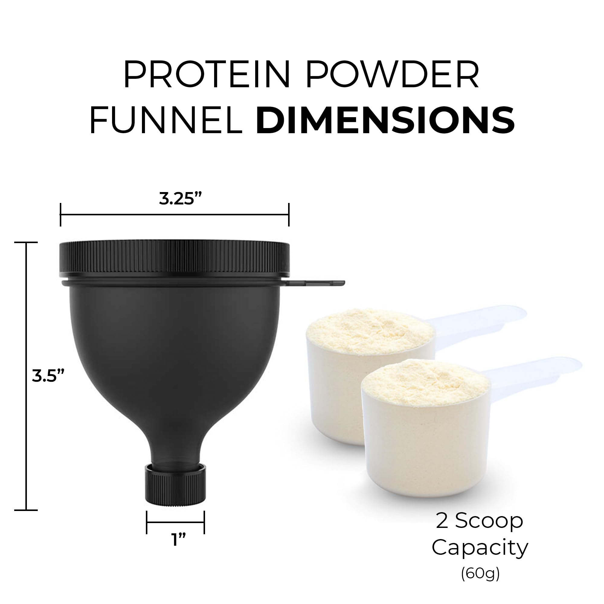 5 Pack Protein Powder Funnels with Carabiner Keychain - Portable Supplement Containers for Gym, Travel & Workout - Leak-Proof Pre-Workout Powder Funnel for Water Bottles & Shaker Cups | Ideal for Fitness Enthusiasts & Athletes On-The-Go