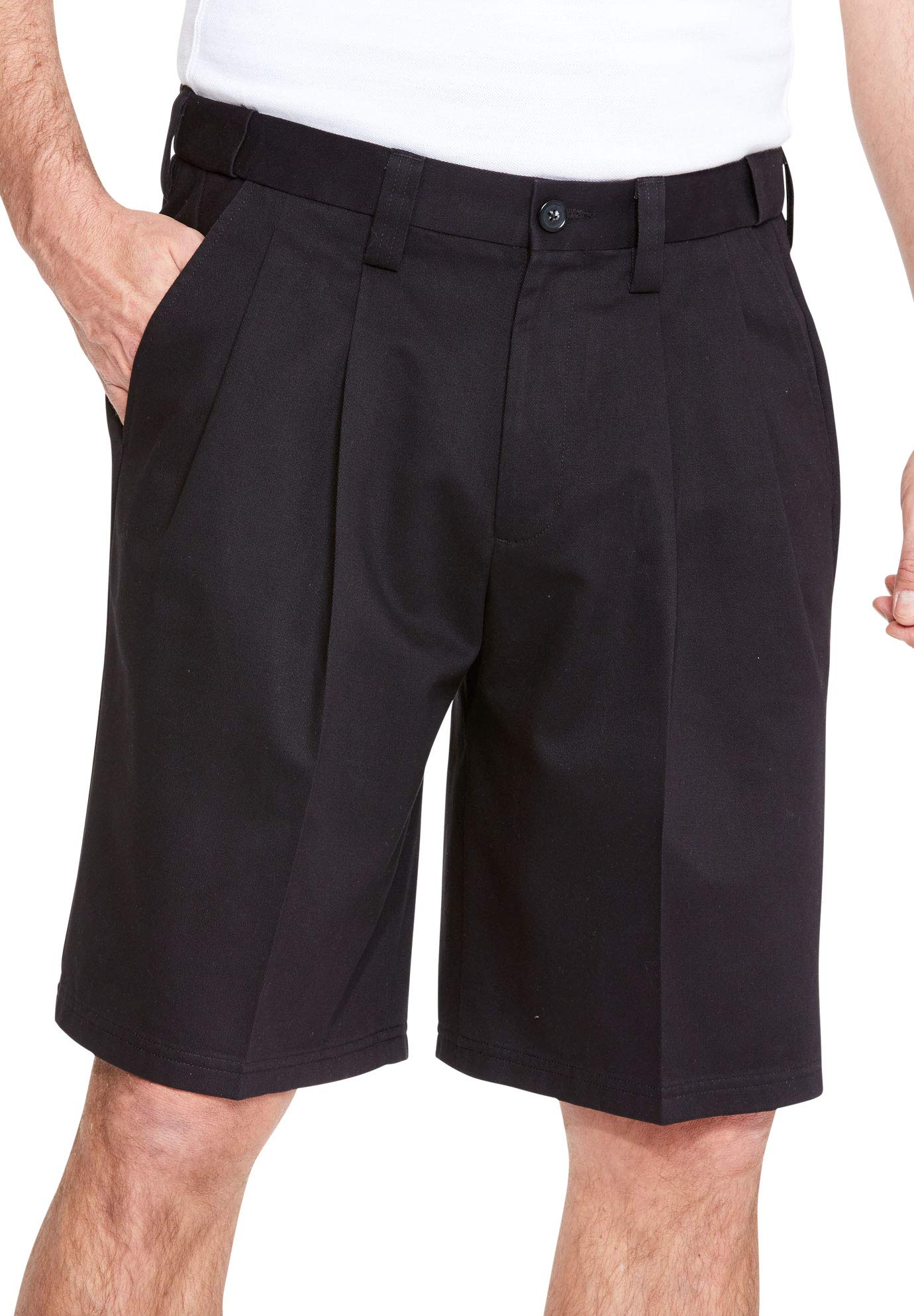 KingSize Men's Big & Tall Wrinkle-Free Pleated Front Shorts with Expandable Waistband - Perfect for Summer, Casual Wear & Outdoor Activities