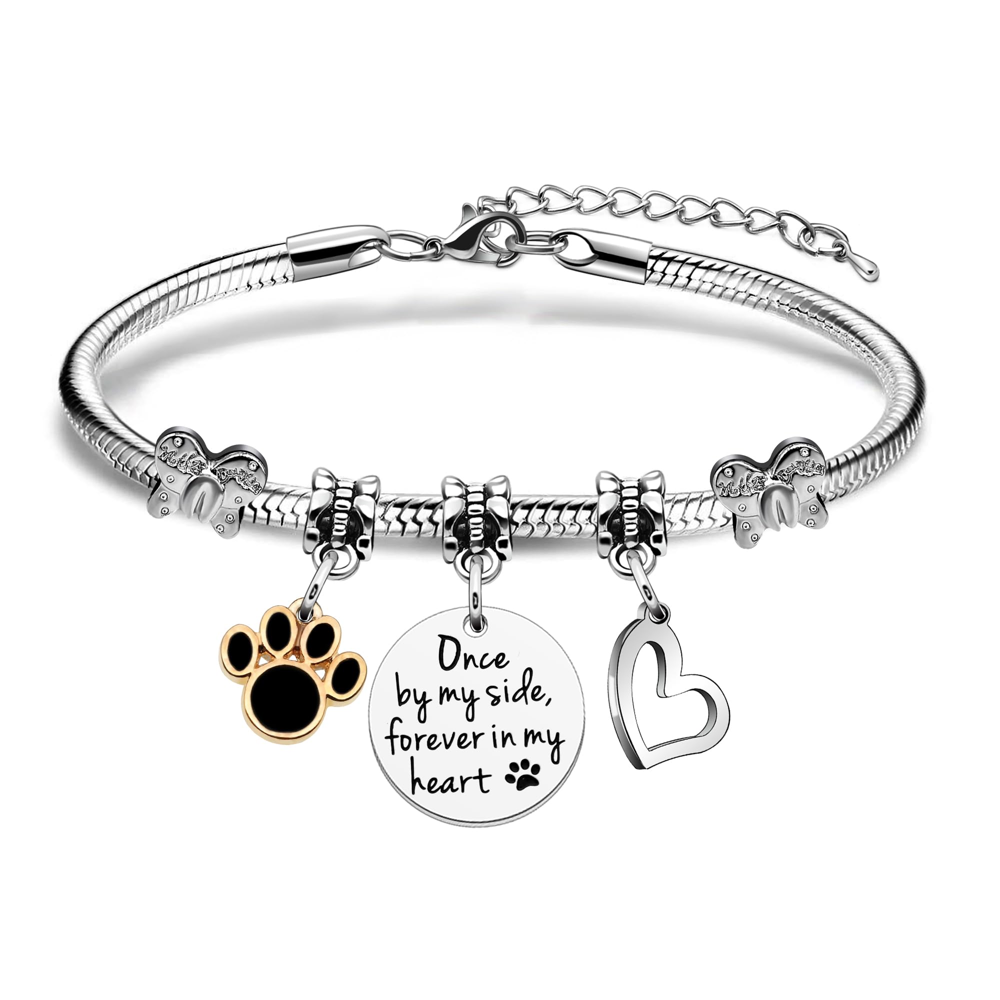 Dog Paw Pendant Bracelet for Women - Inspirational Commemorative Jewelry Gift for Girlfriend, Granddaughter & Cousin - Friendship, Birthday, Christmas & Graduation Present - Perfect for Pet Lovers & Special Occasions