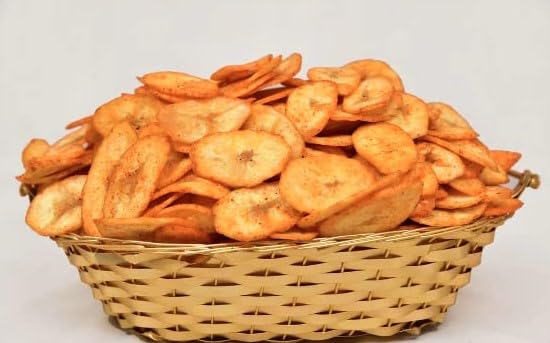 Spicy Banana Chips - Crunchy & Flavorful Snack - Pack of 2 - Perfect for Office, Road Trips & Movie Nights - Gluten-Free & Vegan Friendly