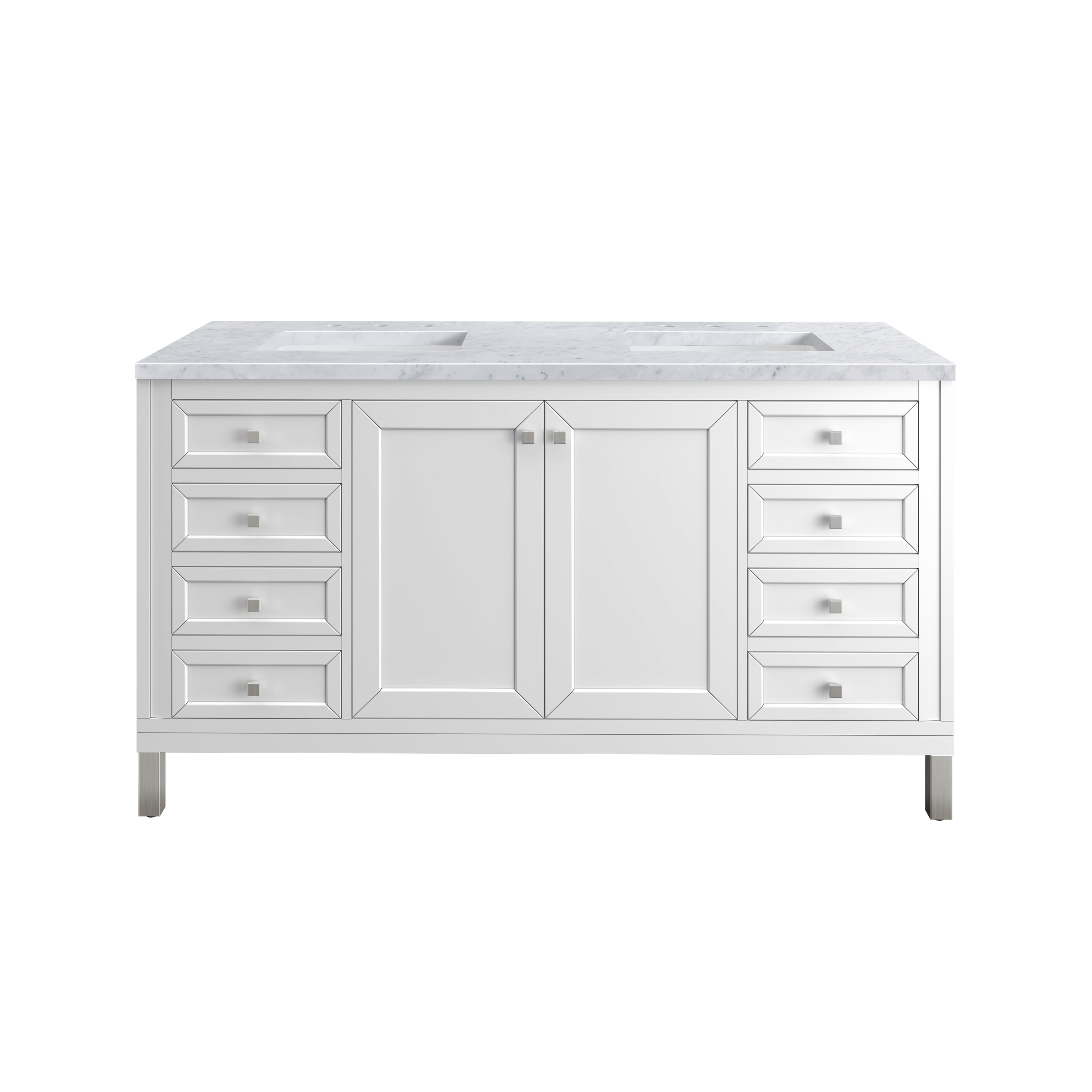 Chicago Knobs and Legs Set for V60 in Brushed Nickel - Premium Cabinet Hardware for Kitchen & Bathroom Renovation